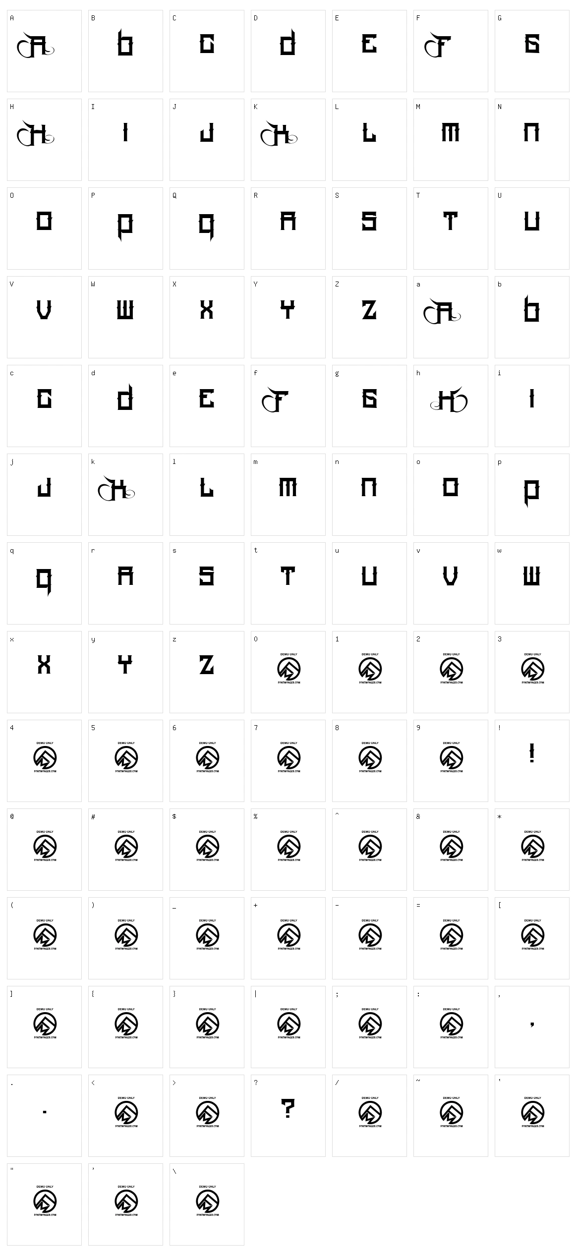 Hood Rich Character Set