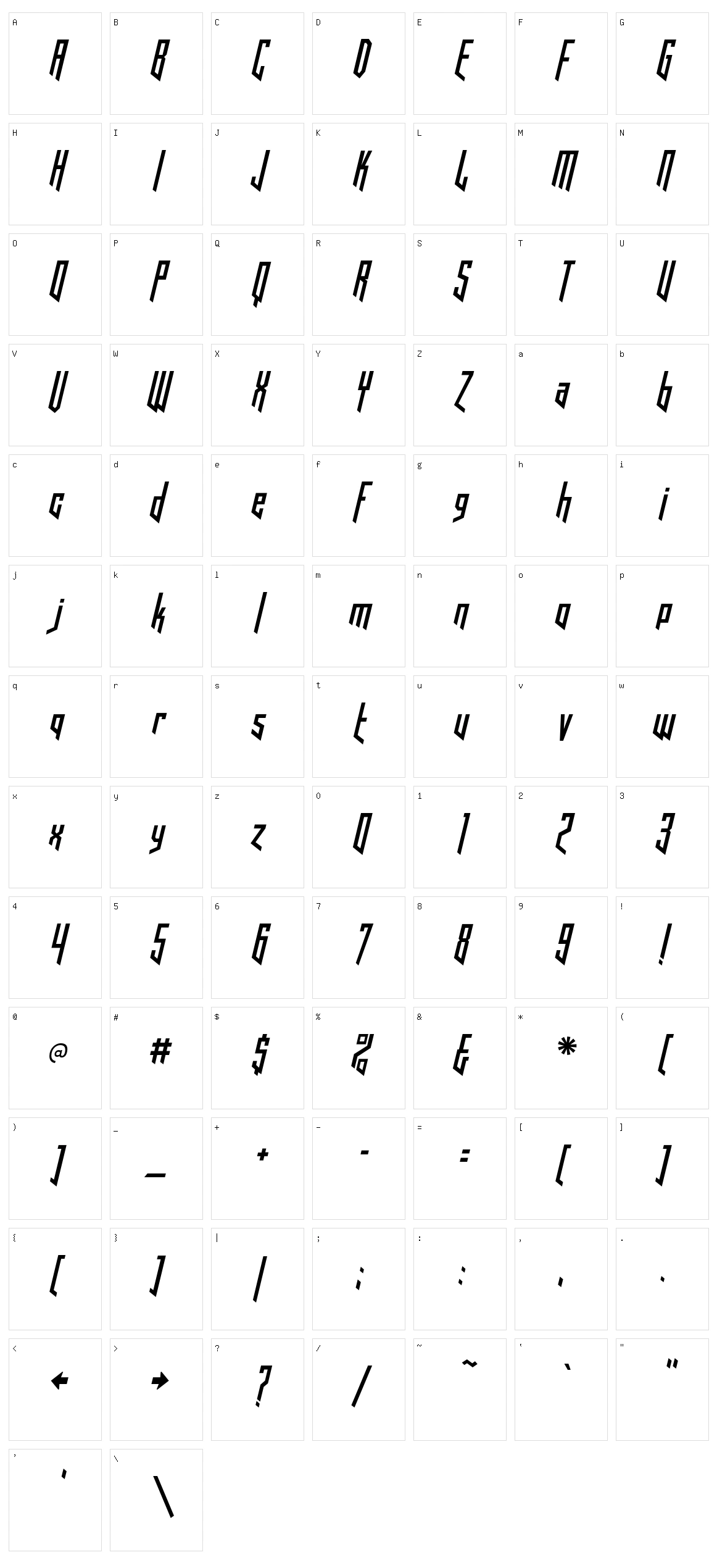 Hooked Up 101 Character Set