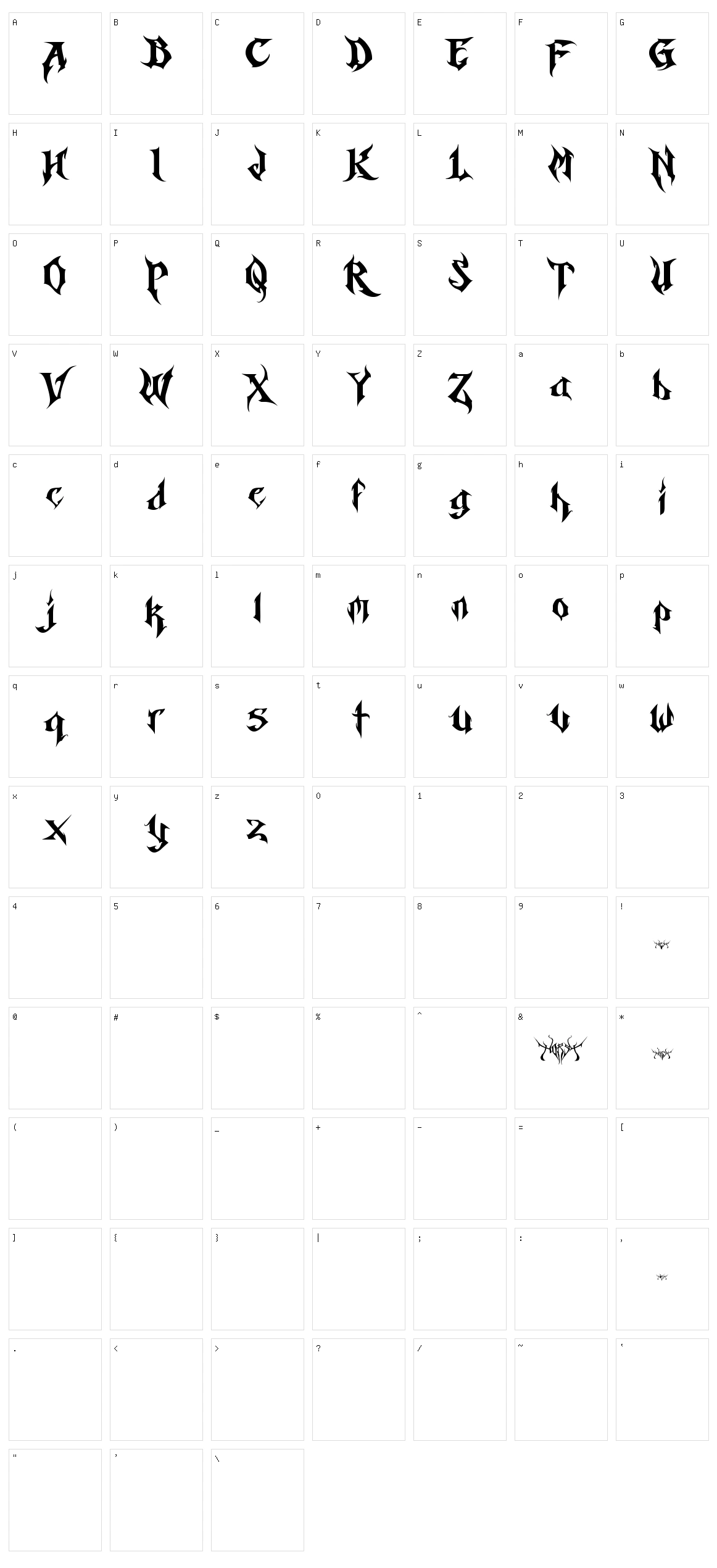 Horst Blackletter Character Set