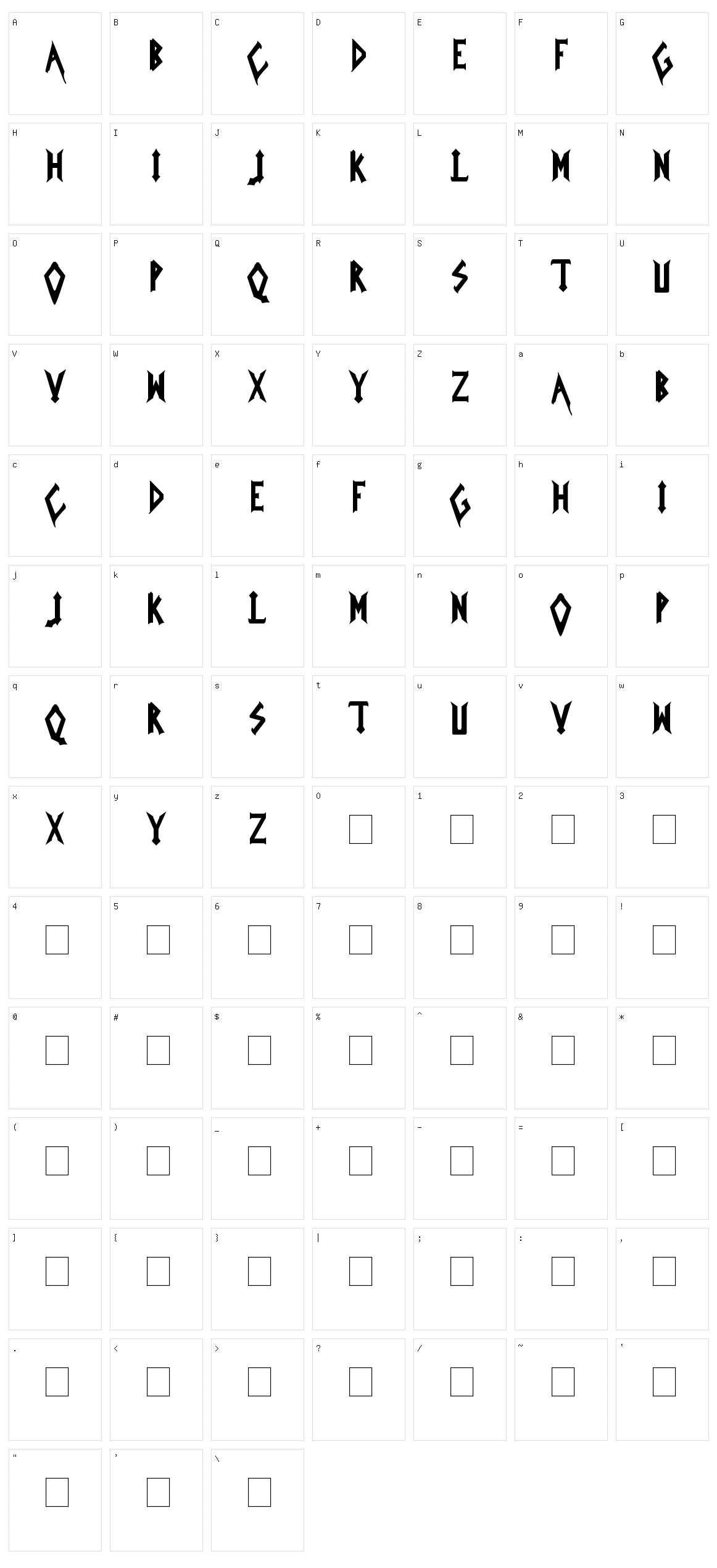 Iced Earth Character Set