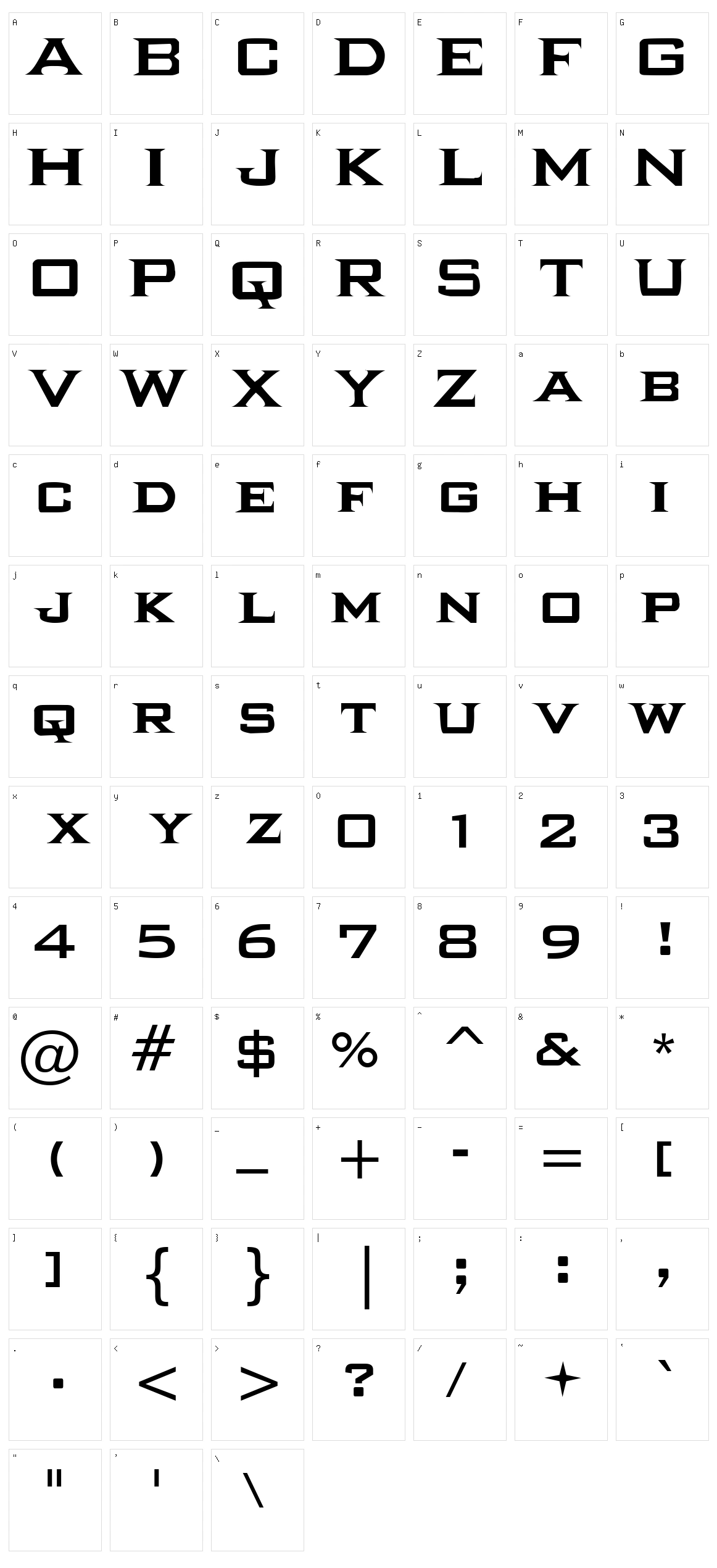 Ikarus Character Set