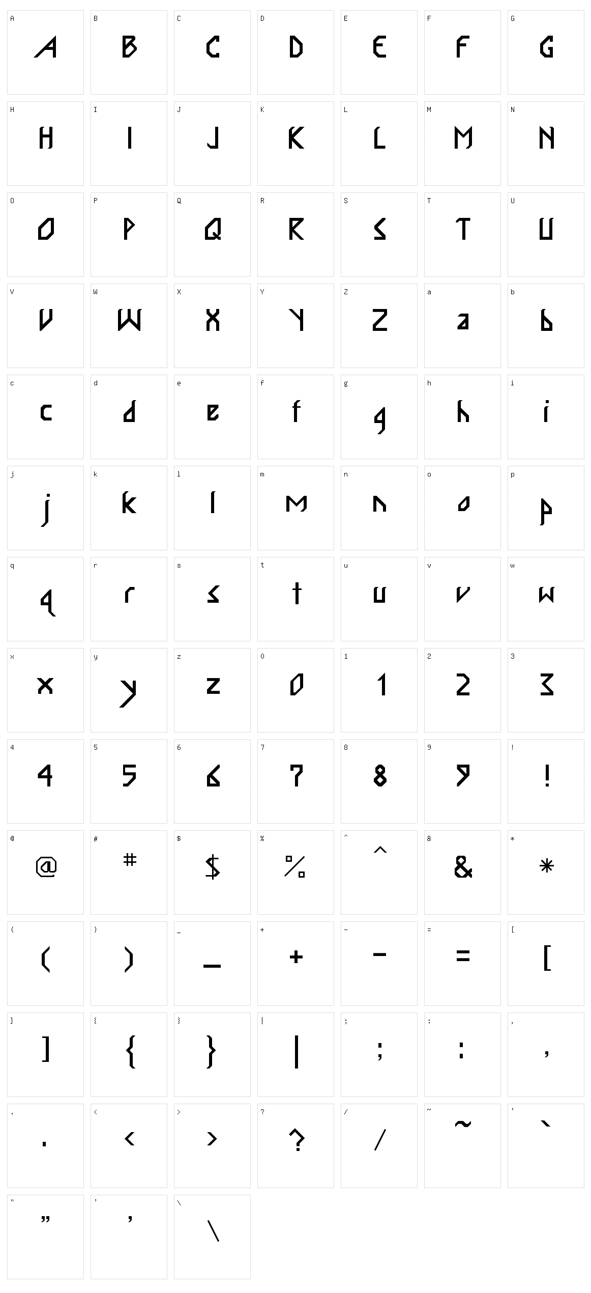 InkaBod Character Set