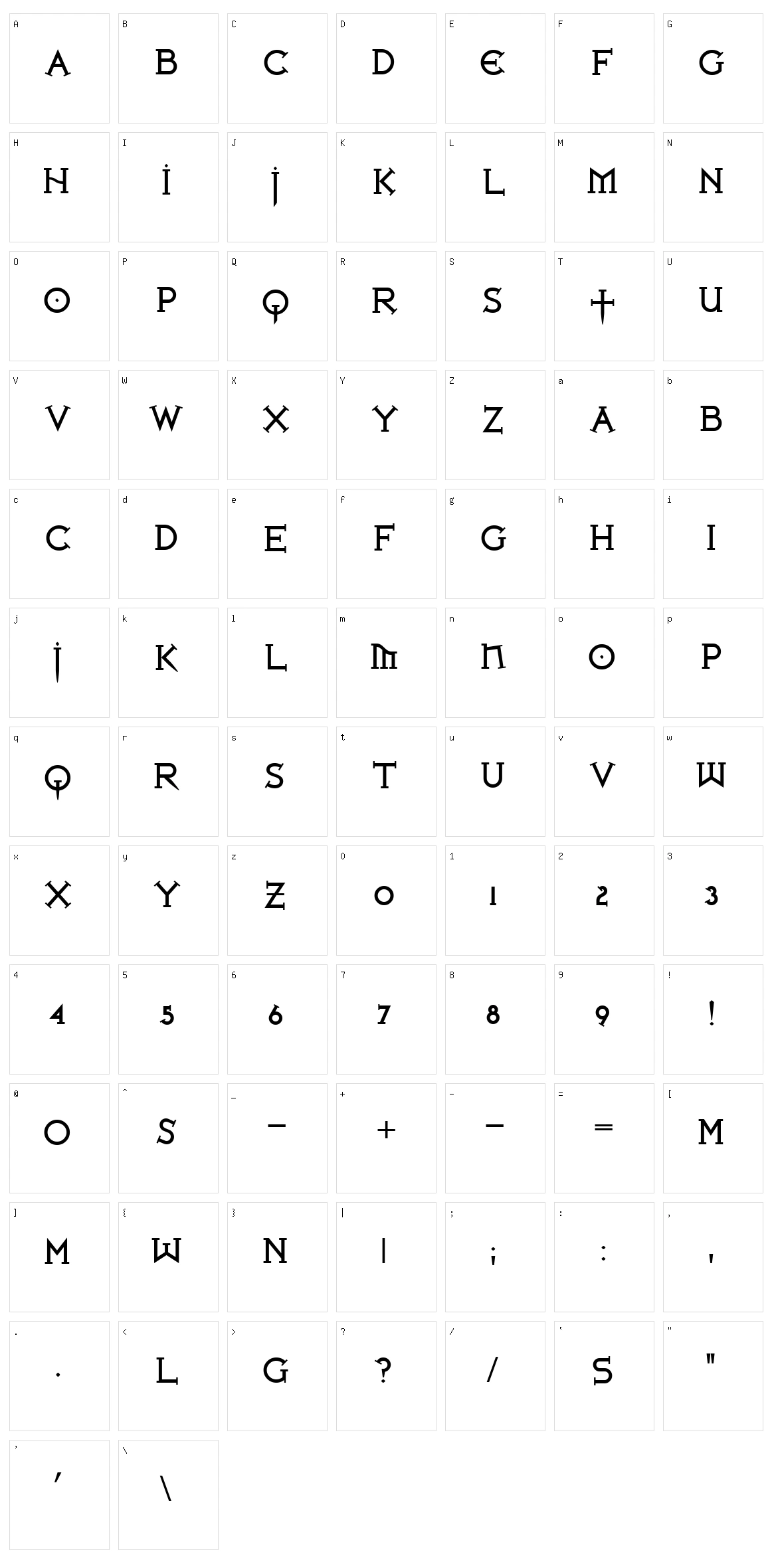 Iron League Character Set