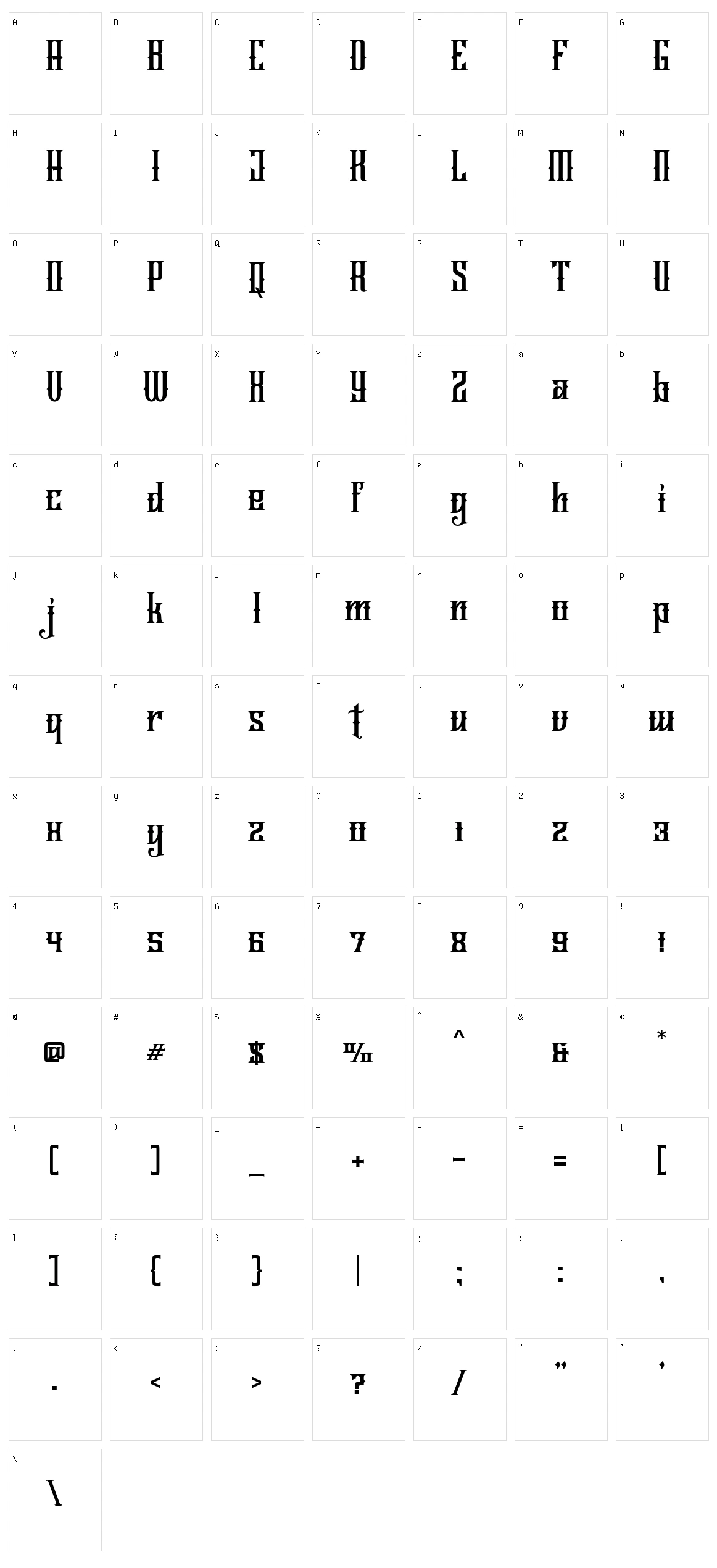 Jailetter Character Set
