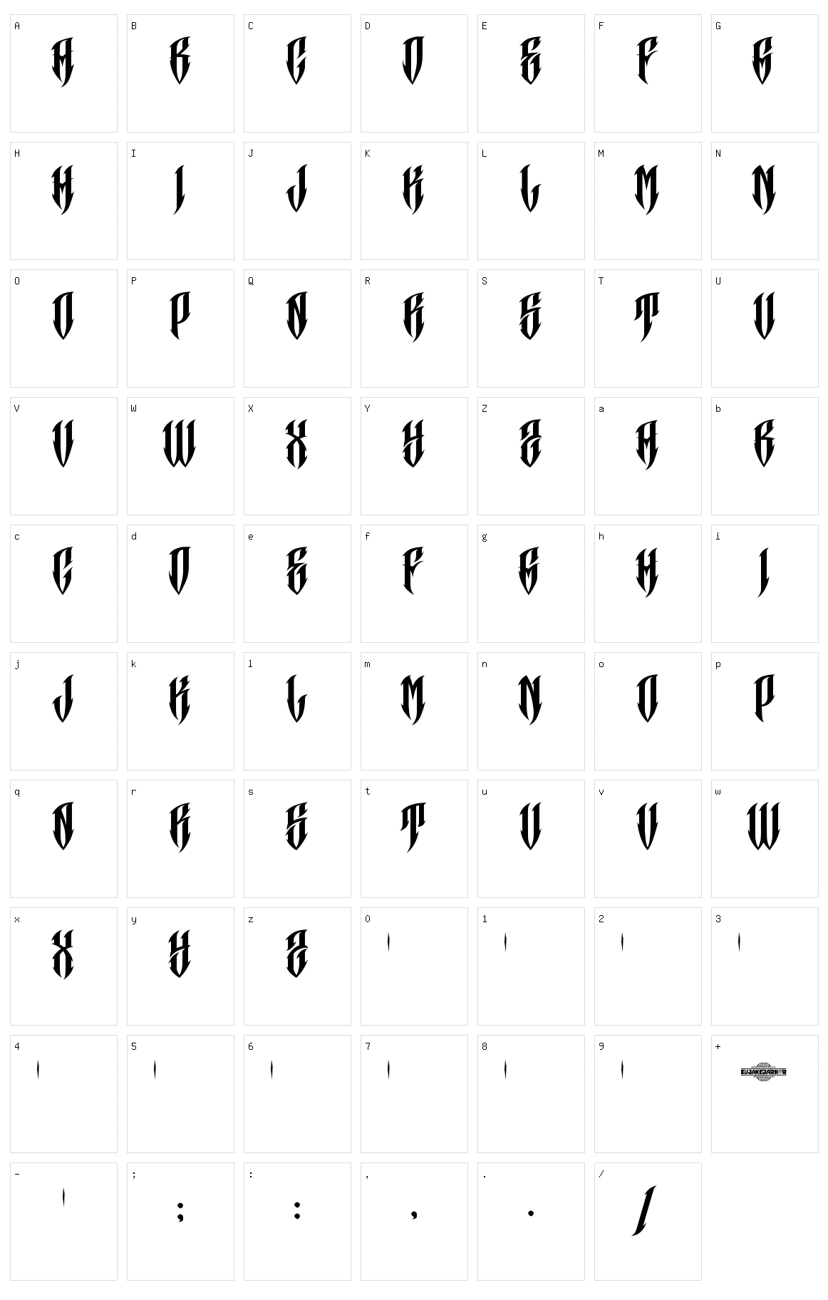 Jakejarkor Craneo Character Set