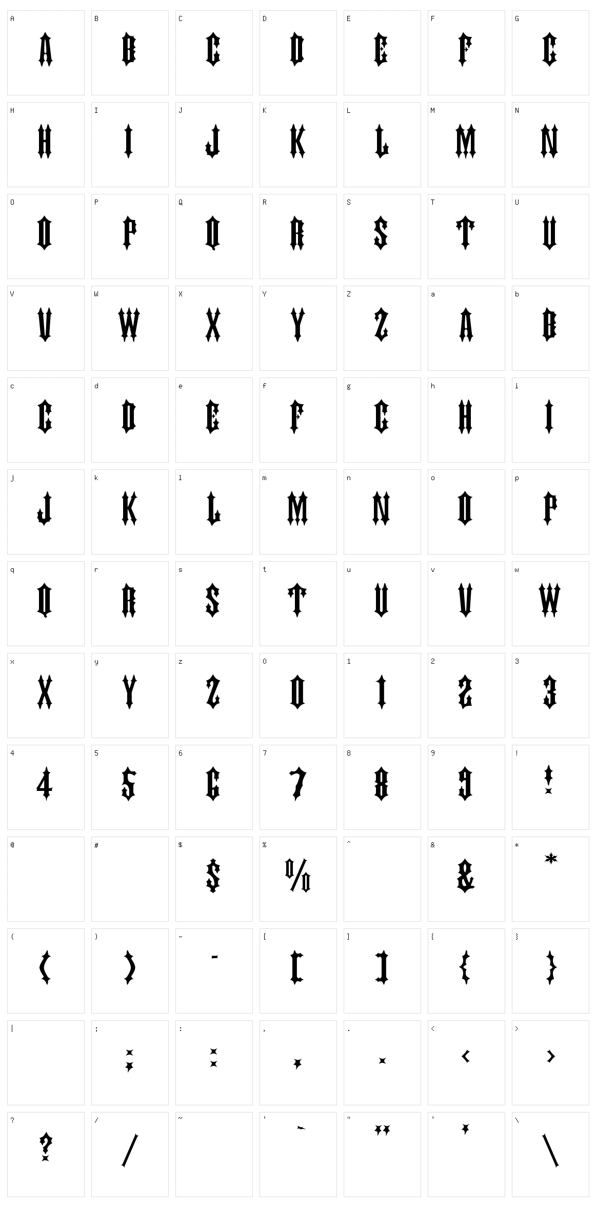 Judas Caps Character Set