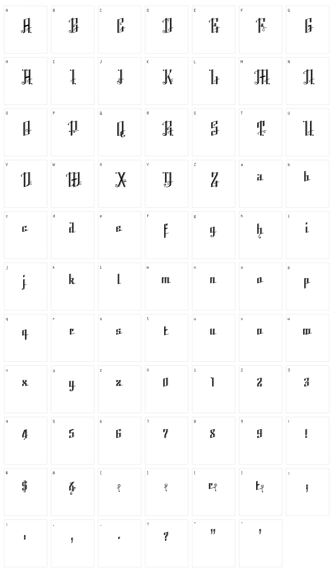 K22 Angular Text Character Set