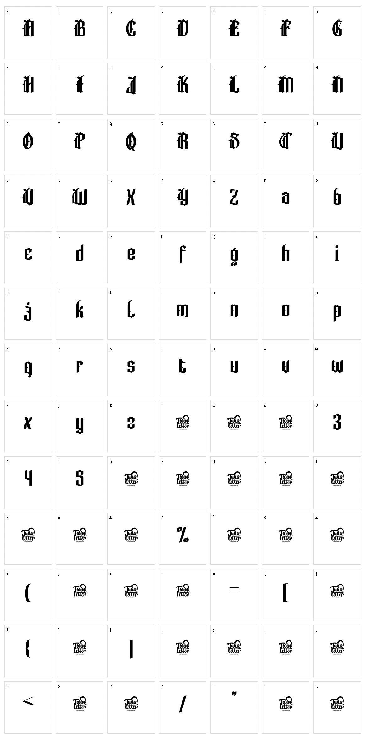 Kagok Character Set