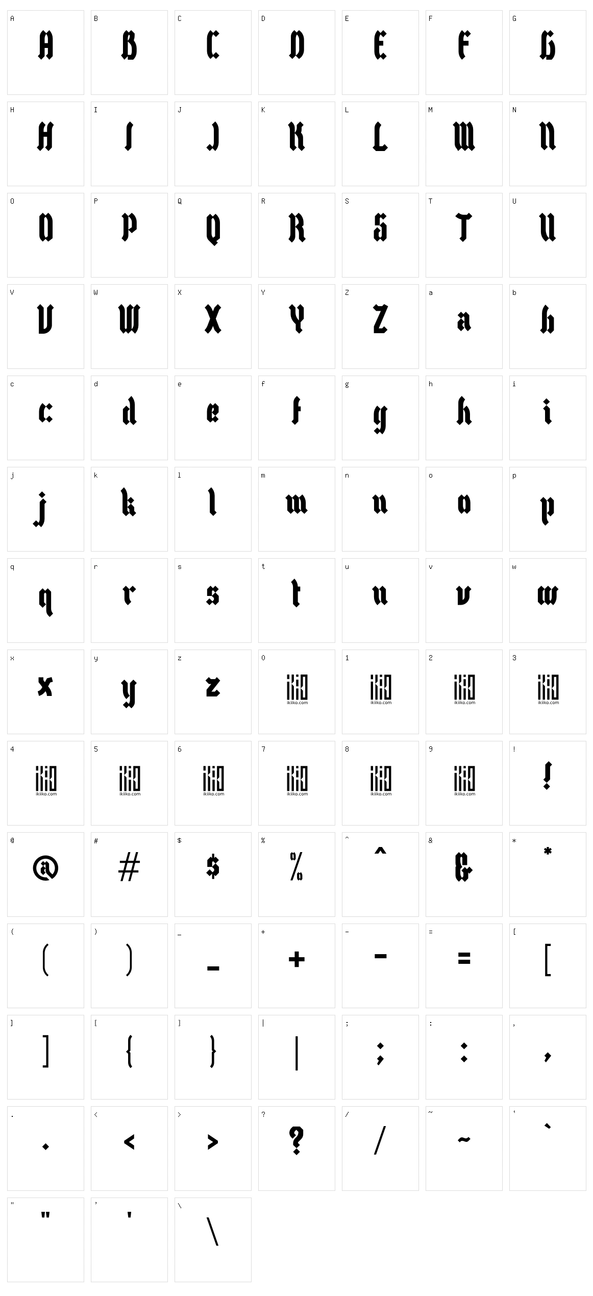 Killuminati Character Set