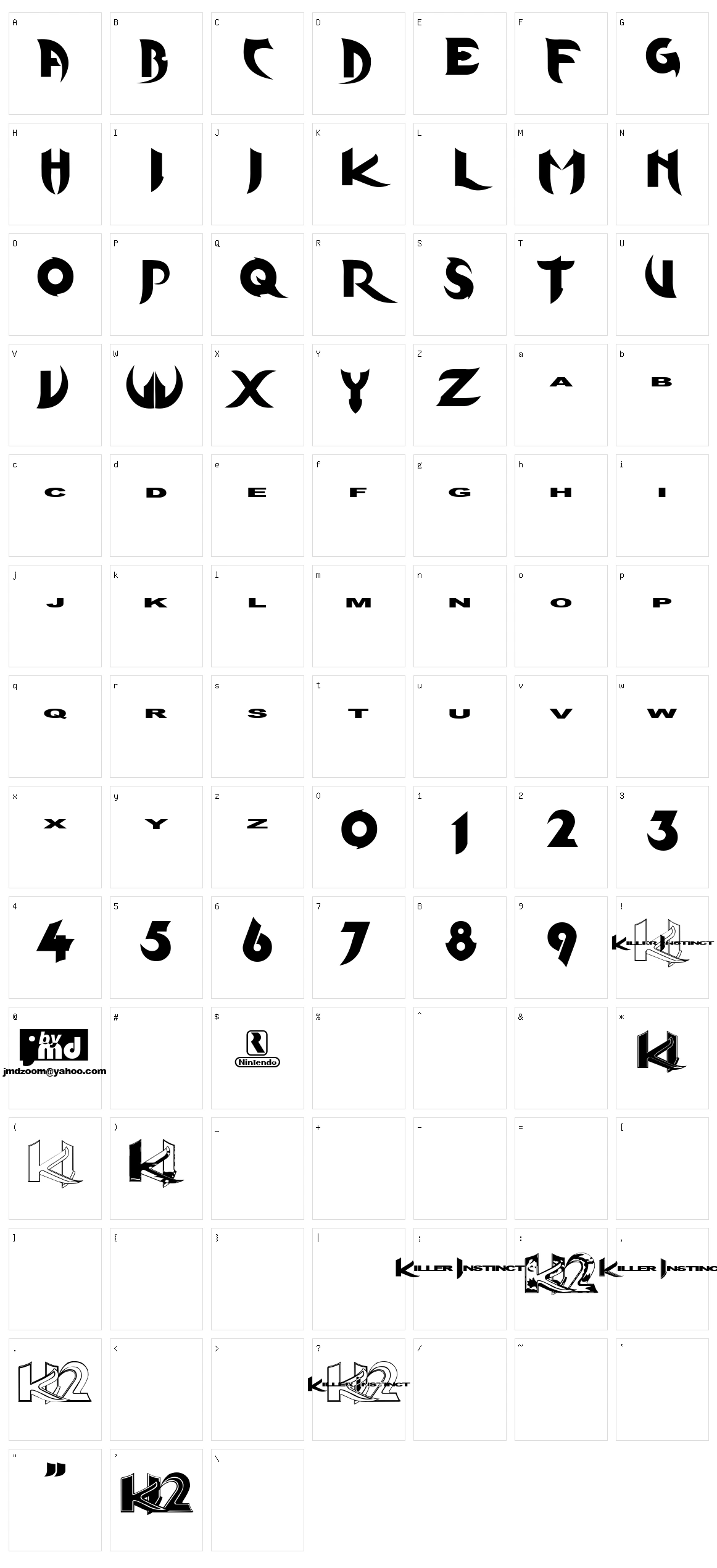 KInifed Character Set