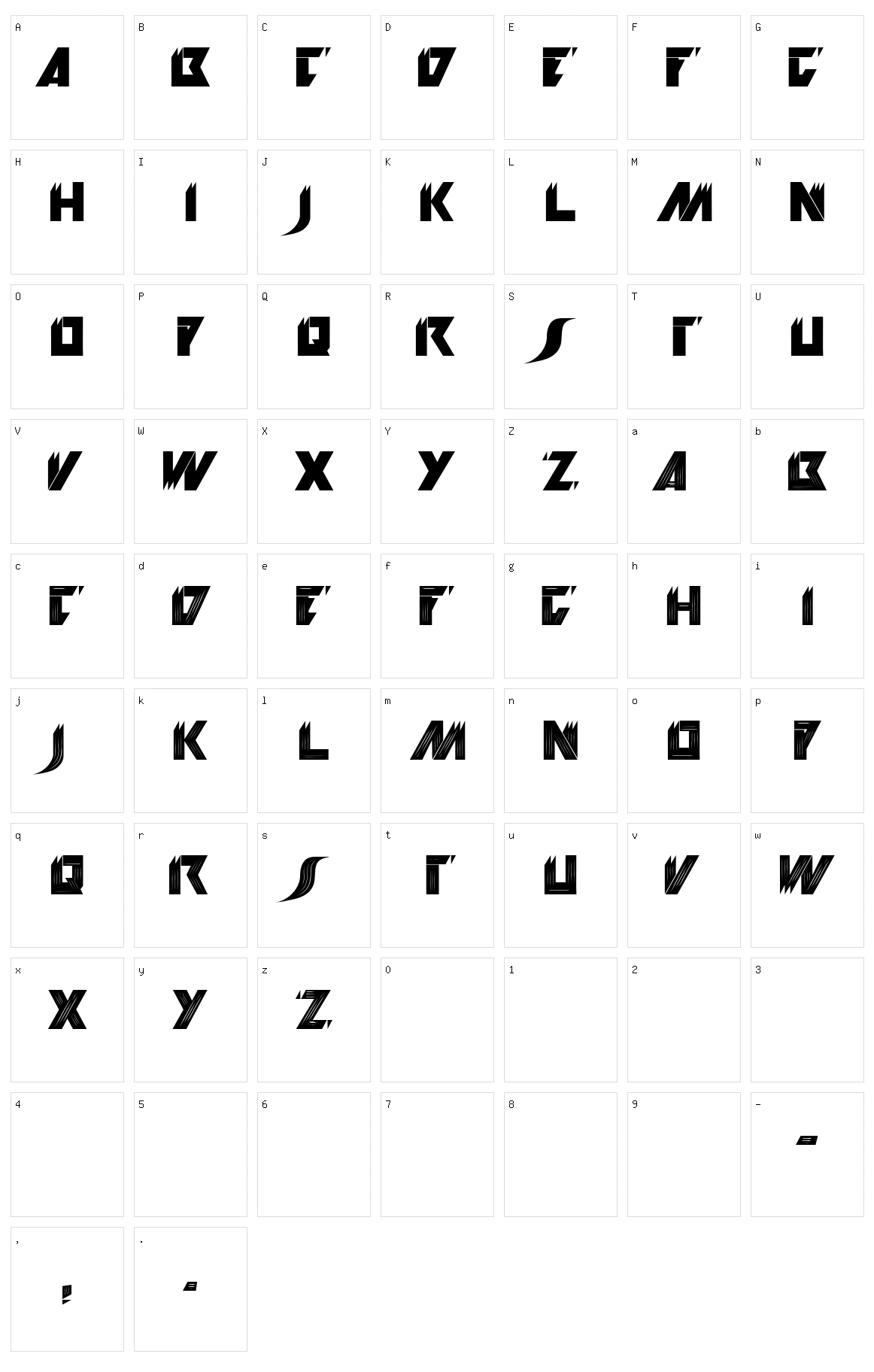 Kiosk Sans Character Set