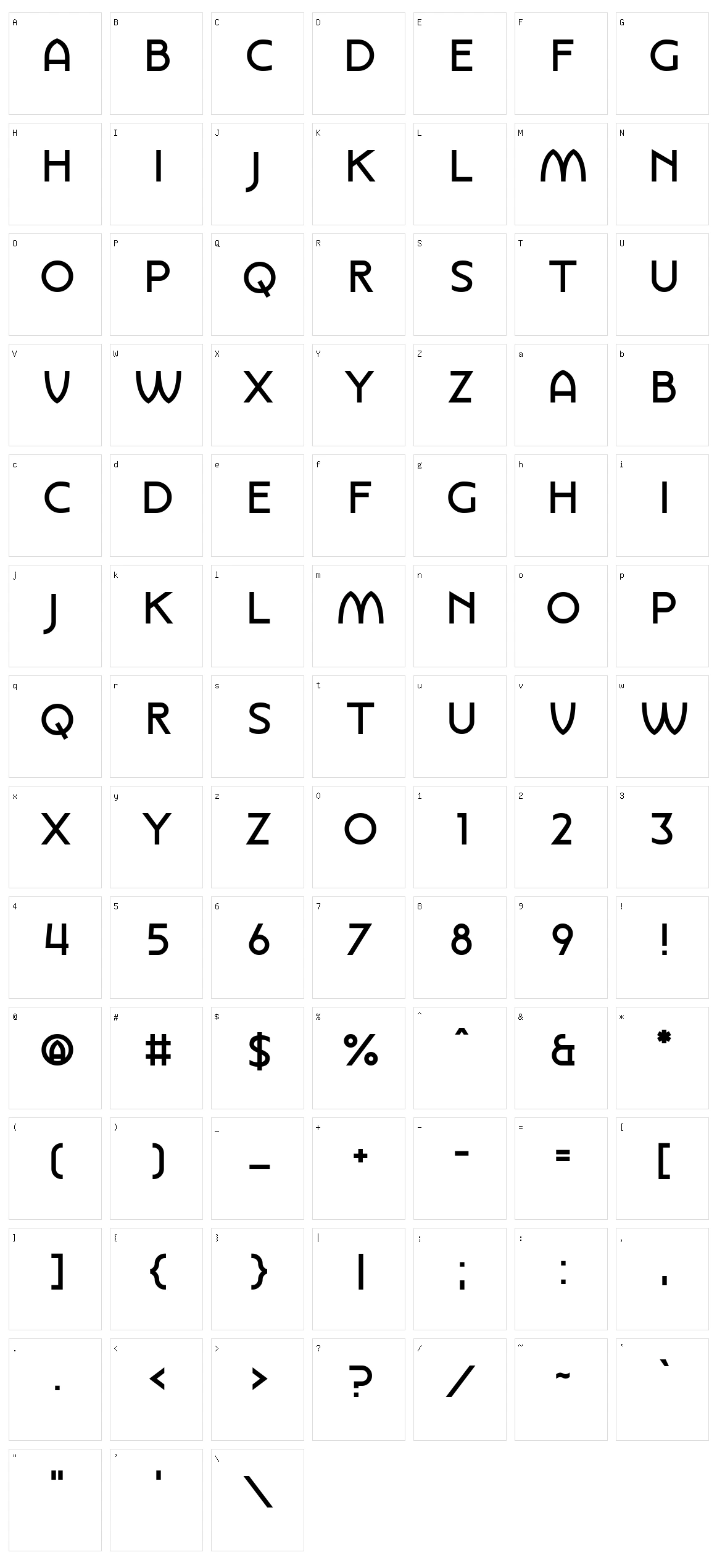 Knight Vision Character Set