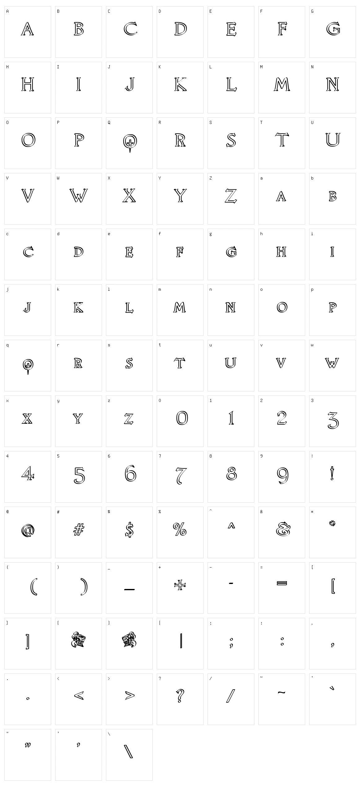 Knight's Quest Character Set