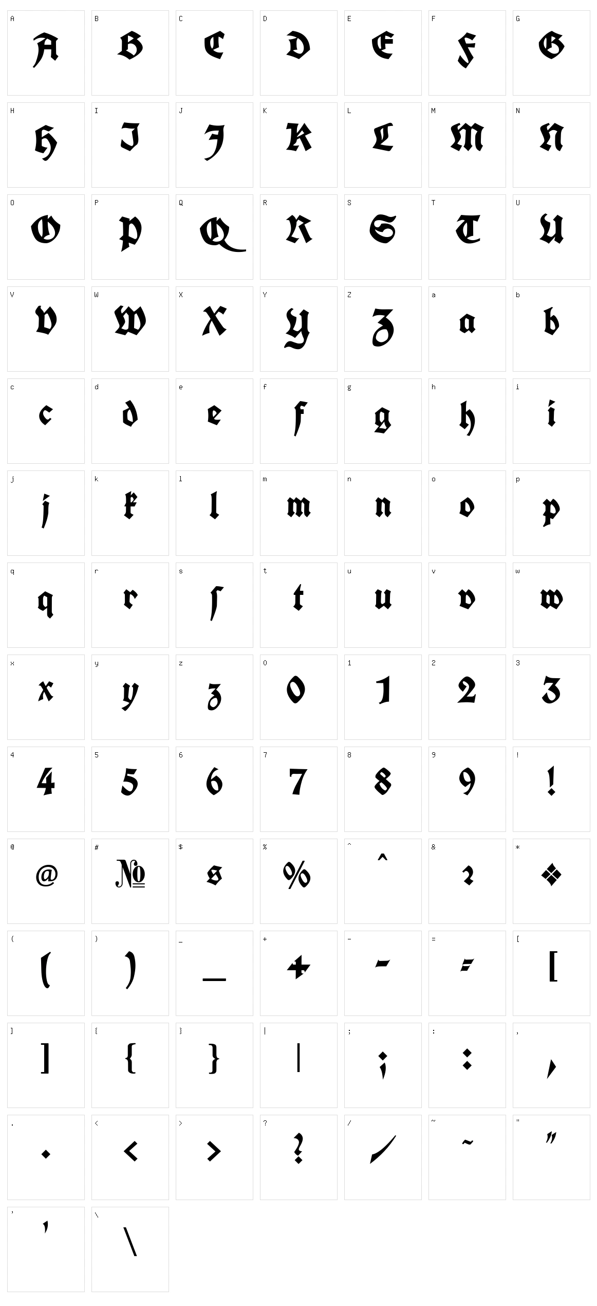 Koch Fette Deutsche Schrift Character Set