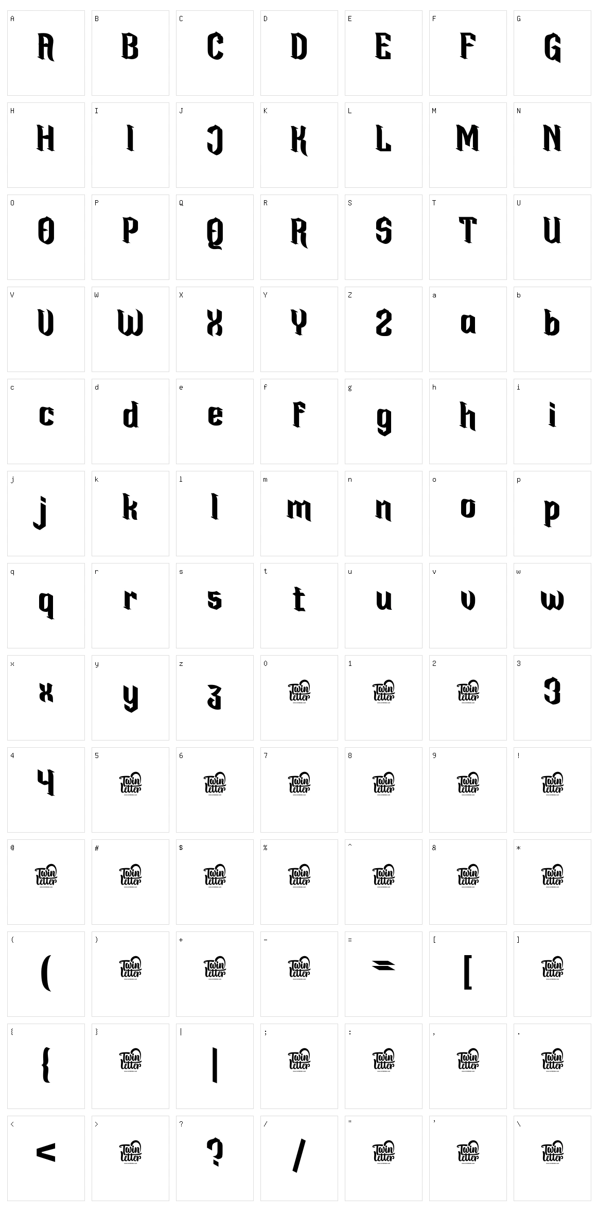 Krinah Character Set