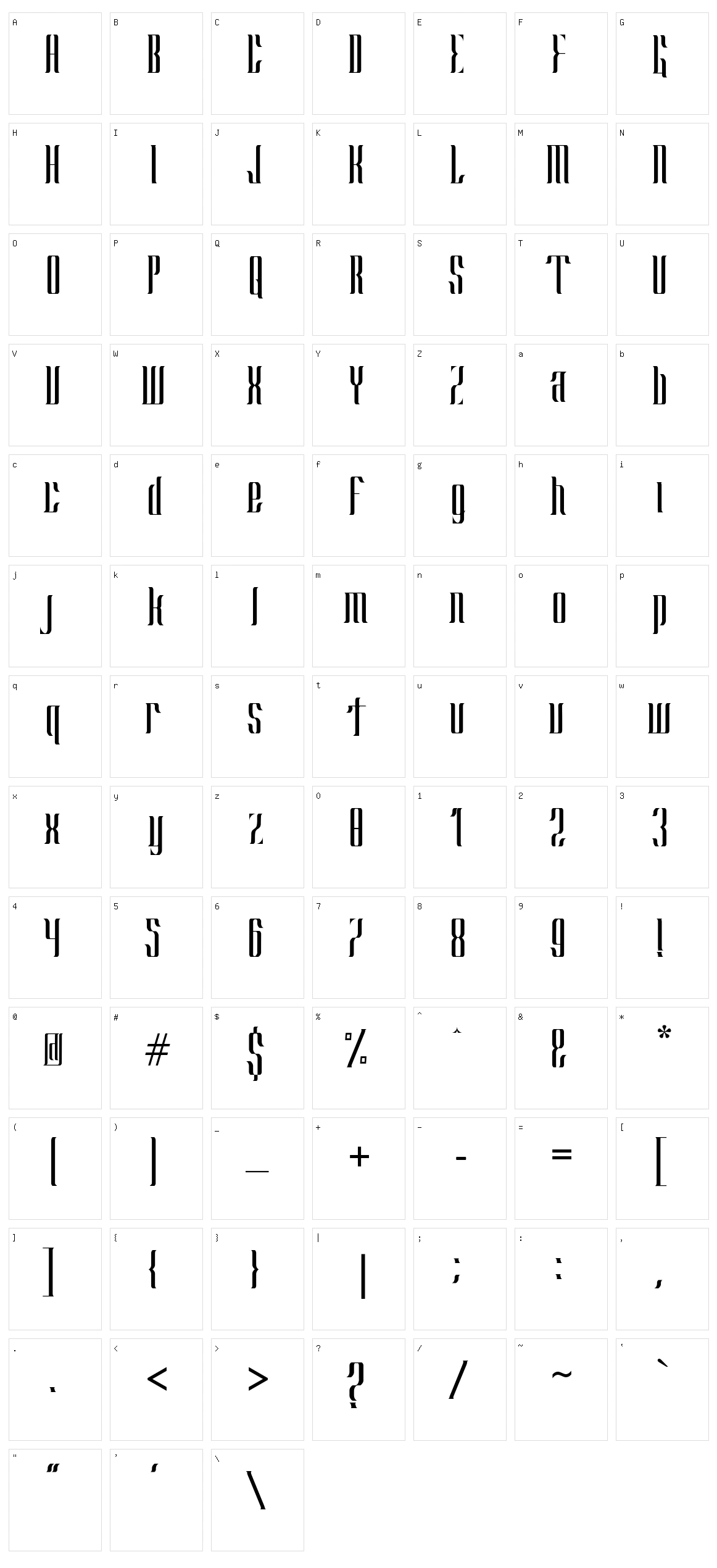 Kurrawal Character Set