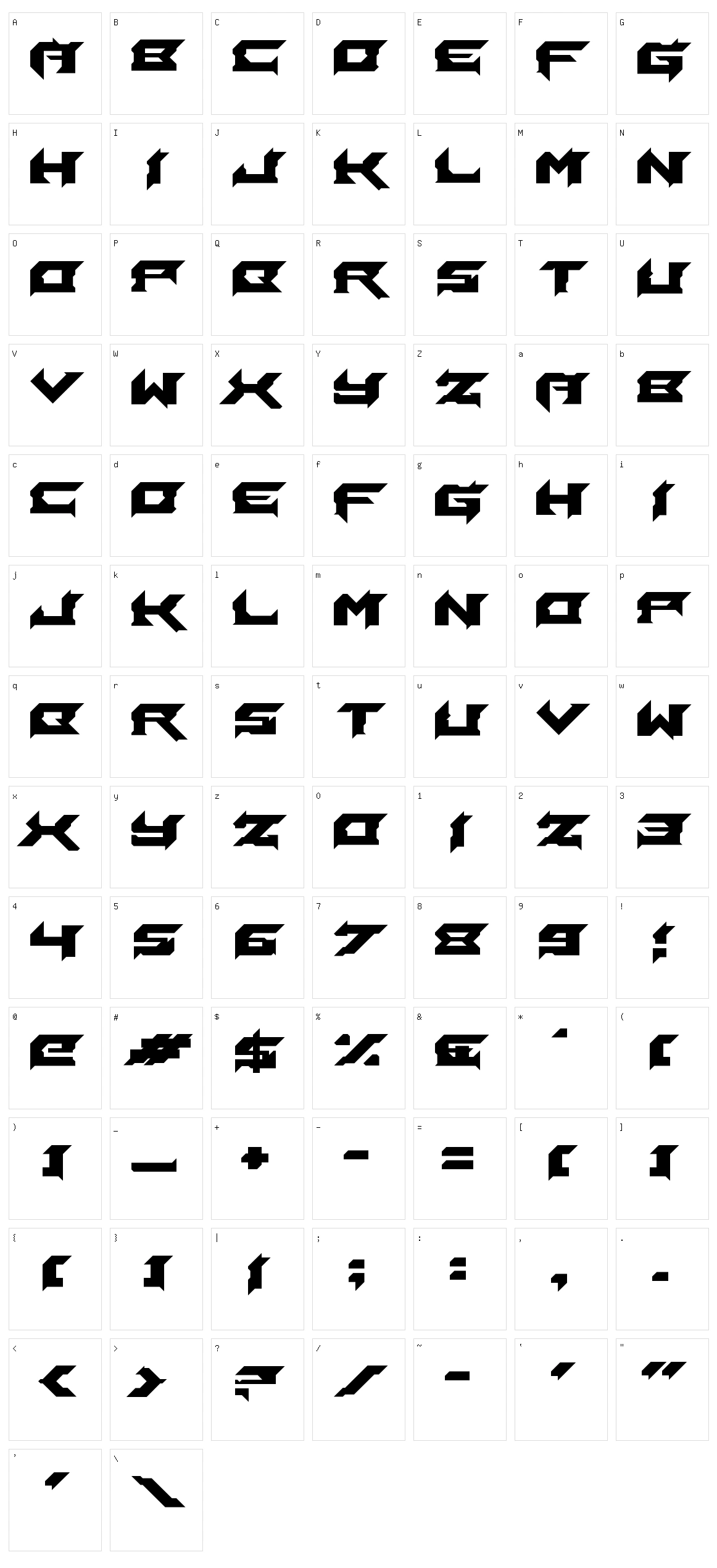 Laceration Character Set