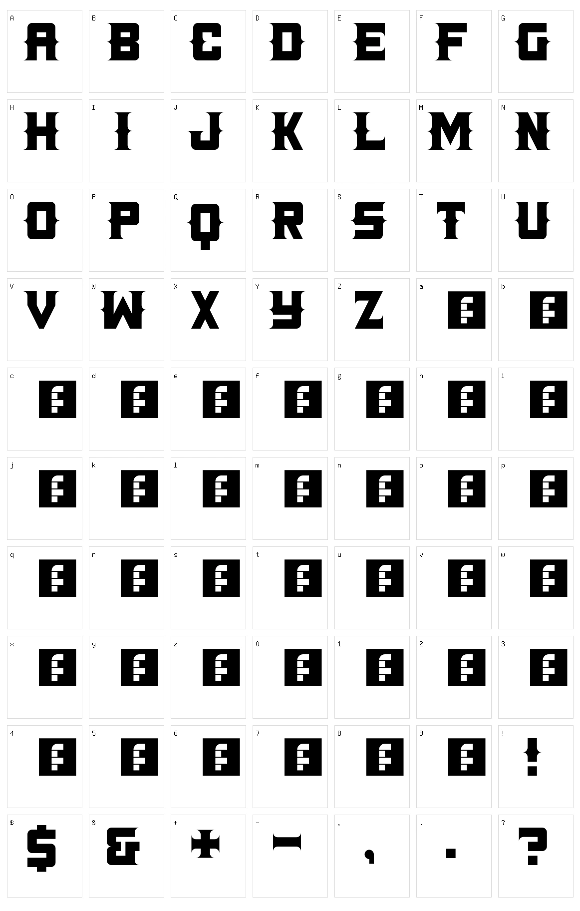 Land+Mine Character Set
