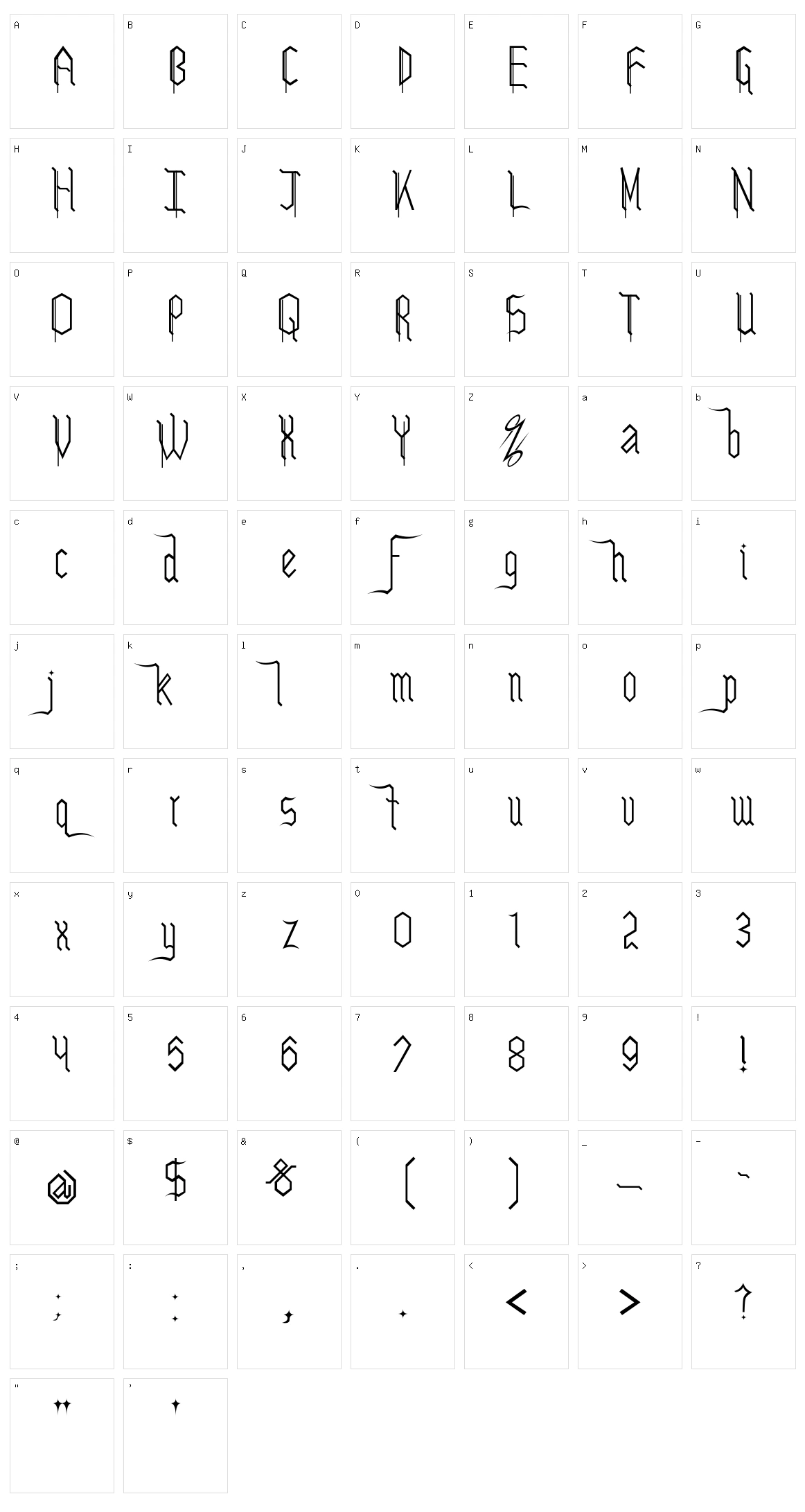 Leteske Character Set