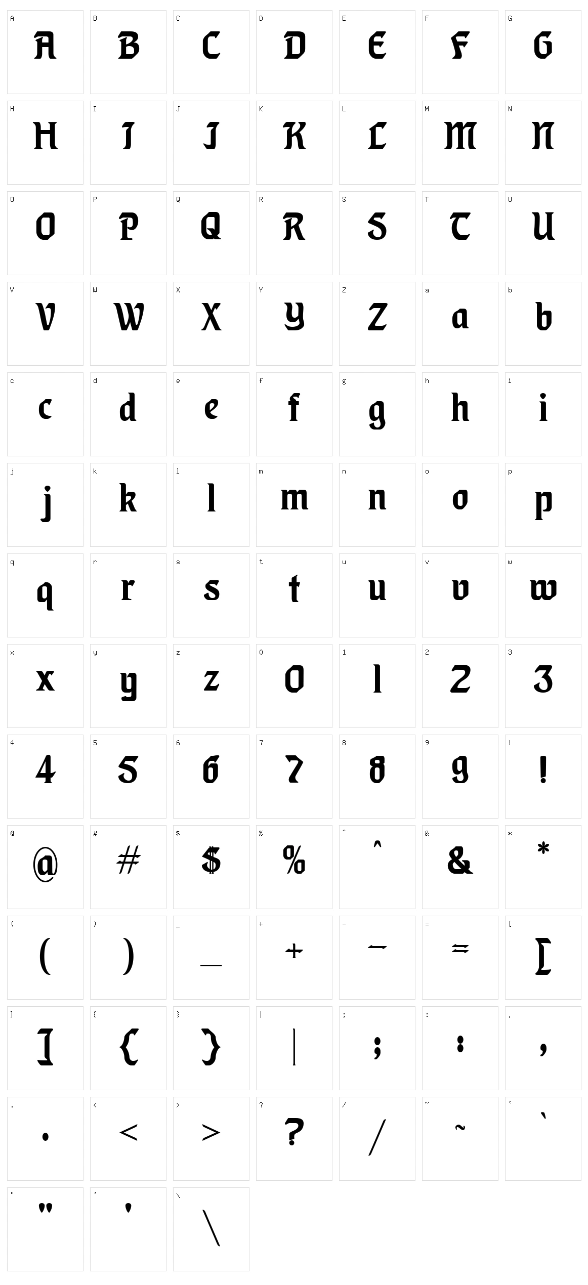Lindberg Character Set