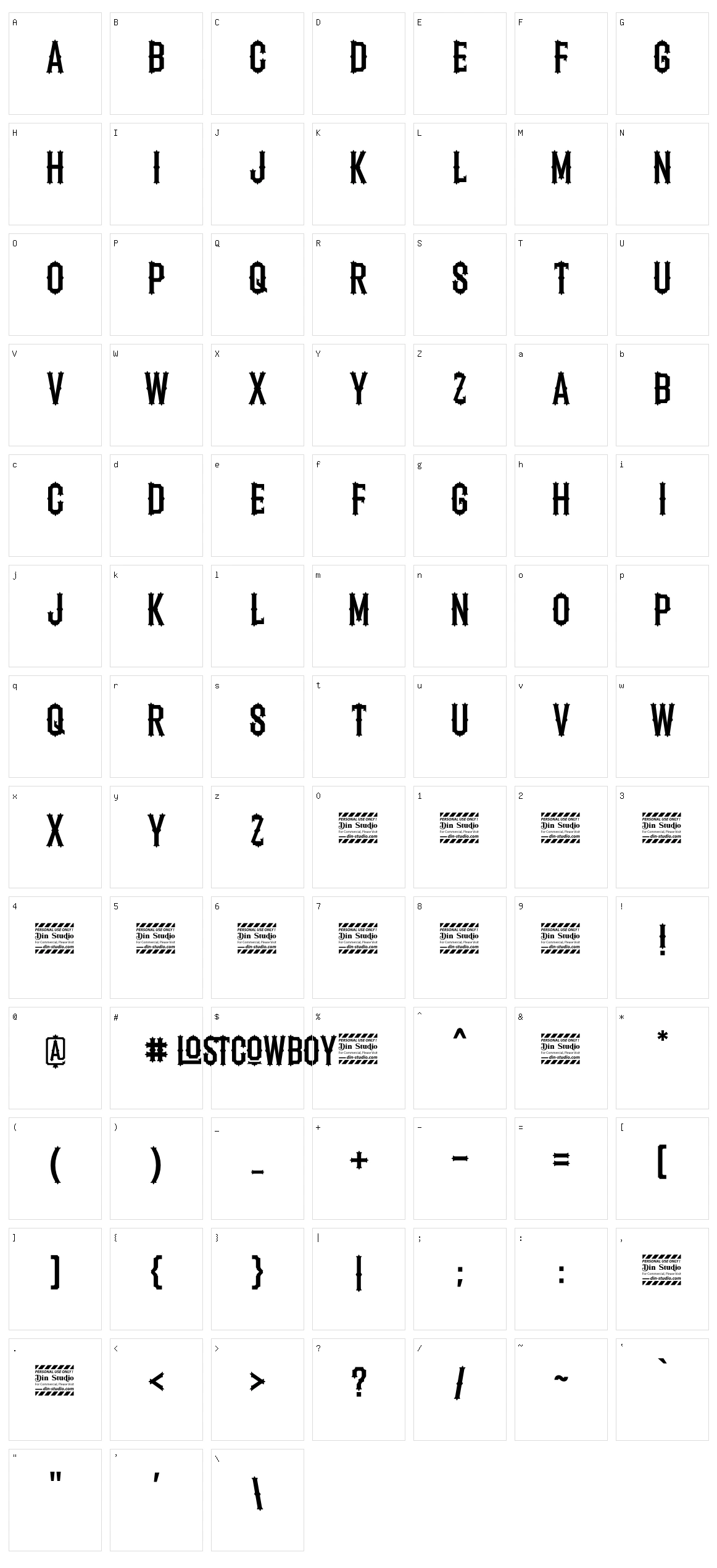 Lostcowboy Character Set