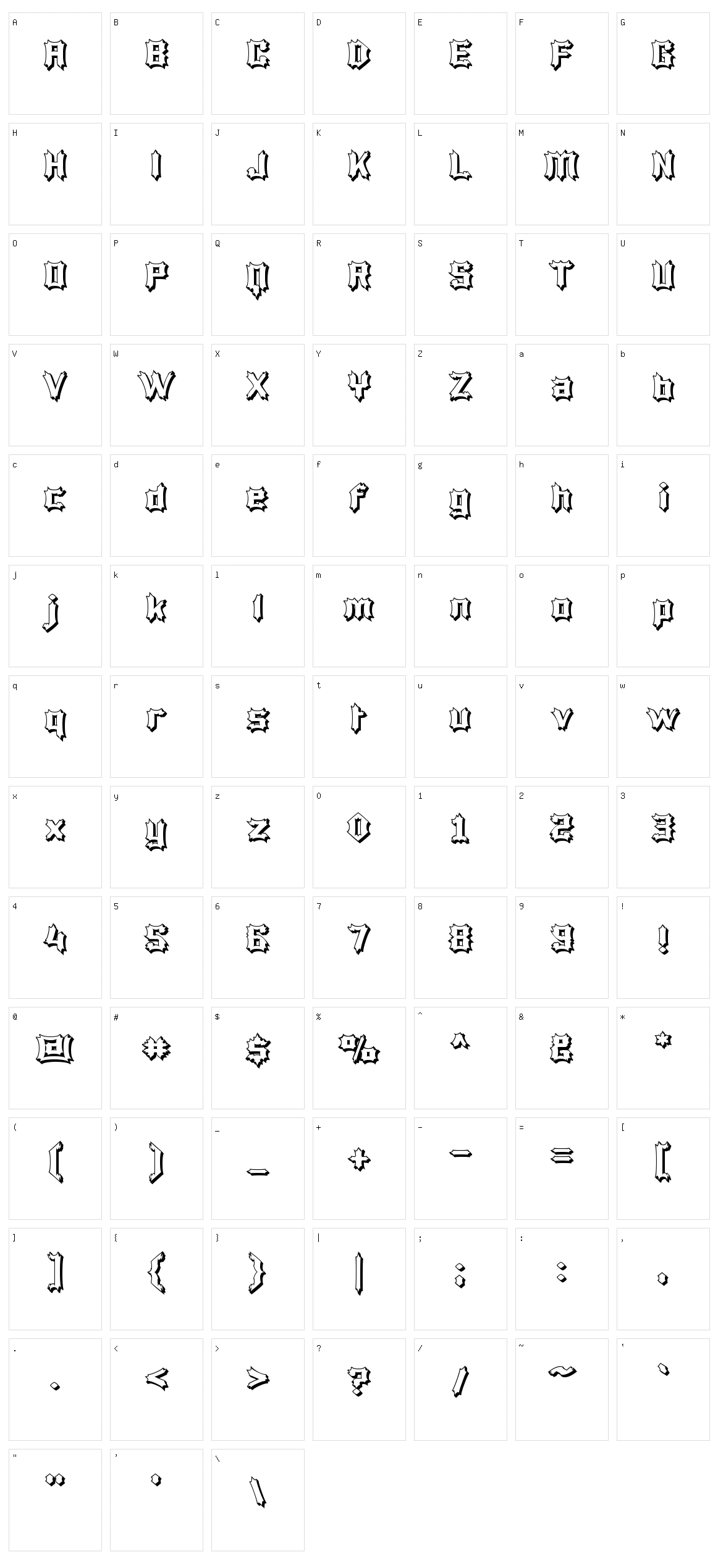 Luciferius Character Set