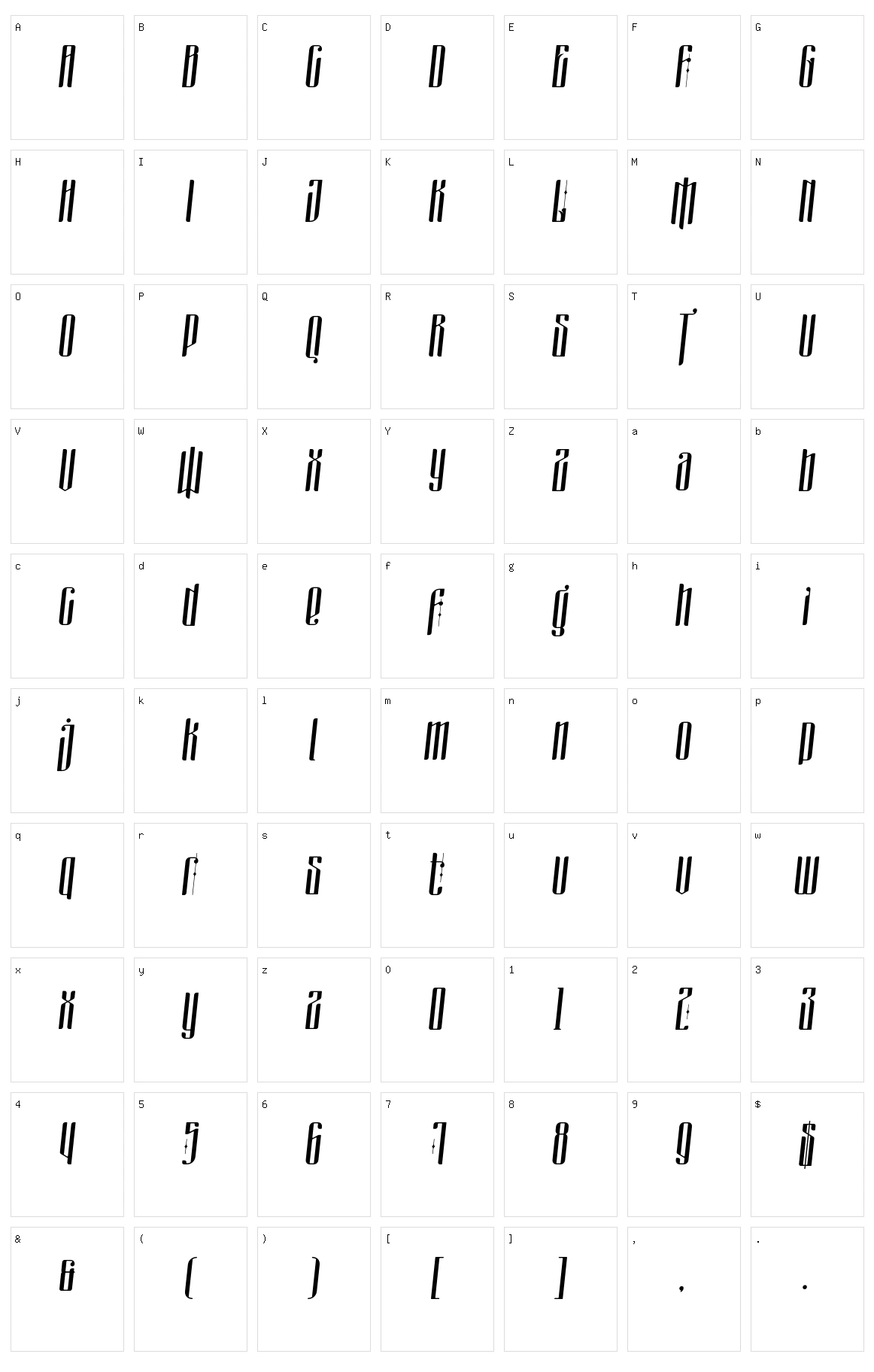 Masquerouge Character Set