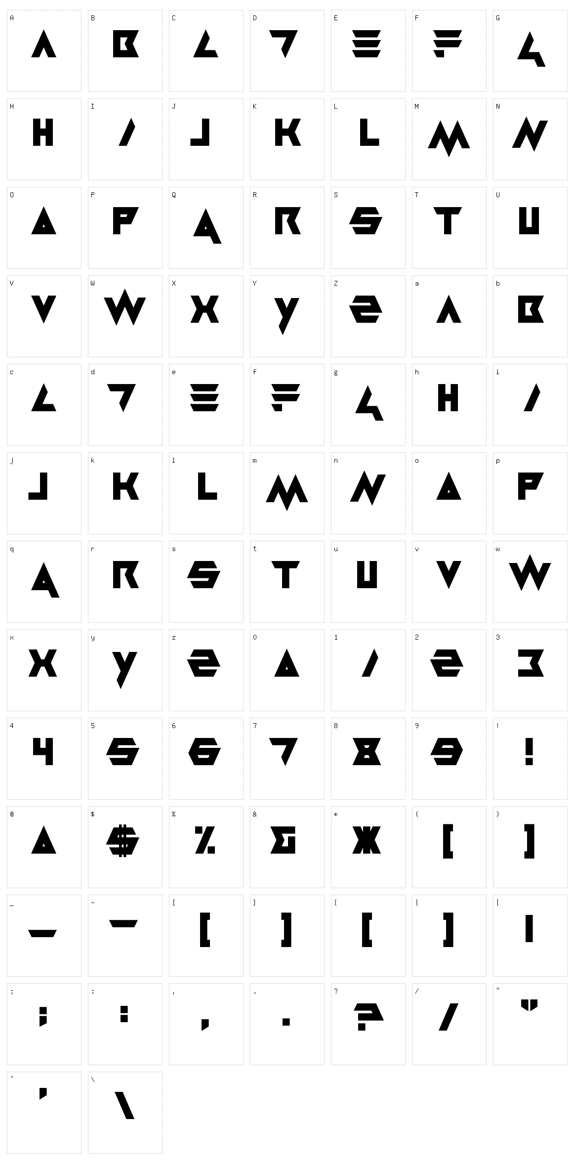 Masterblast Character Set