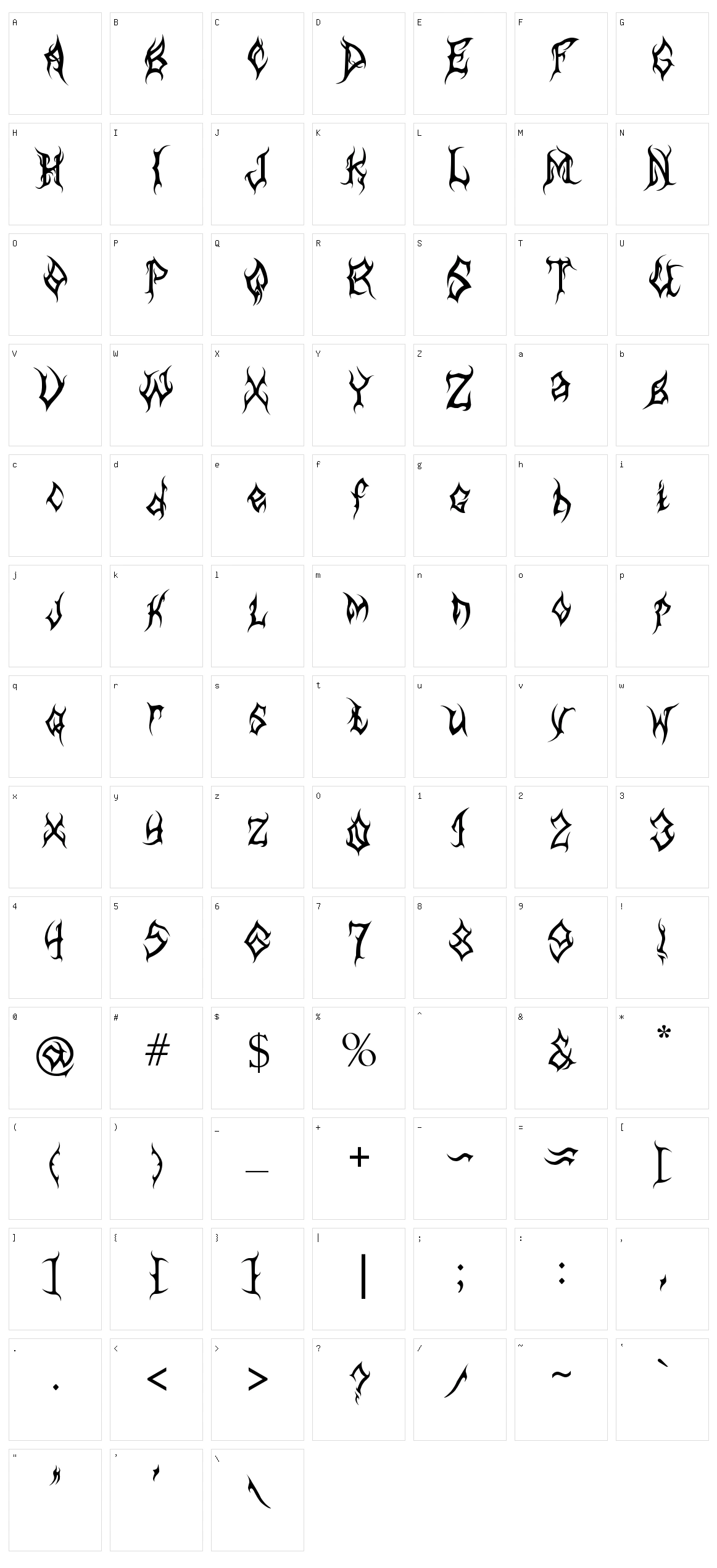 MB Arcane Character Set