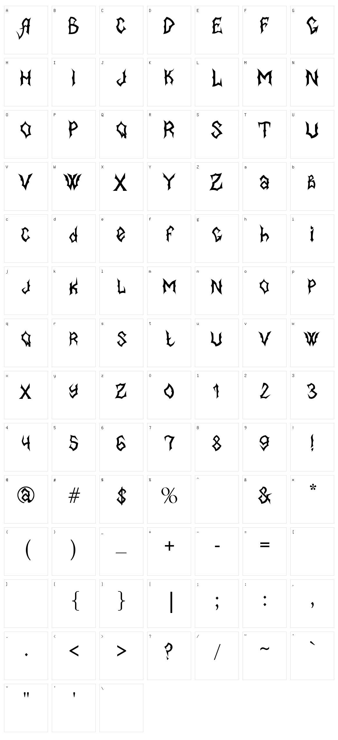 MB BlackBook Type Character Set