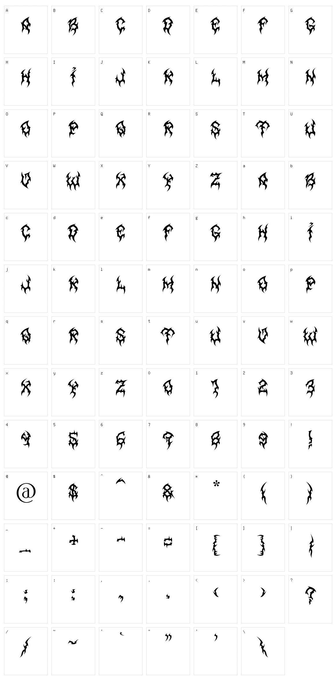 MB Forever Raw Character Set