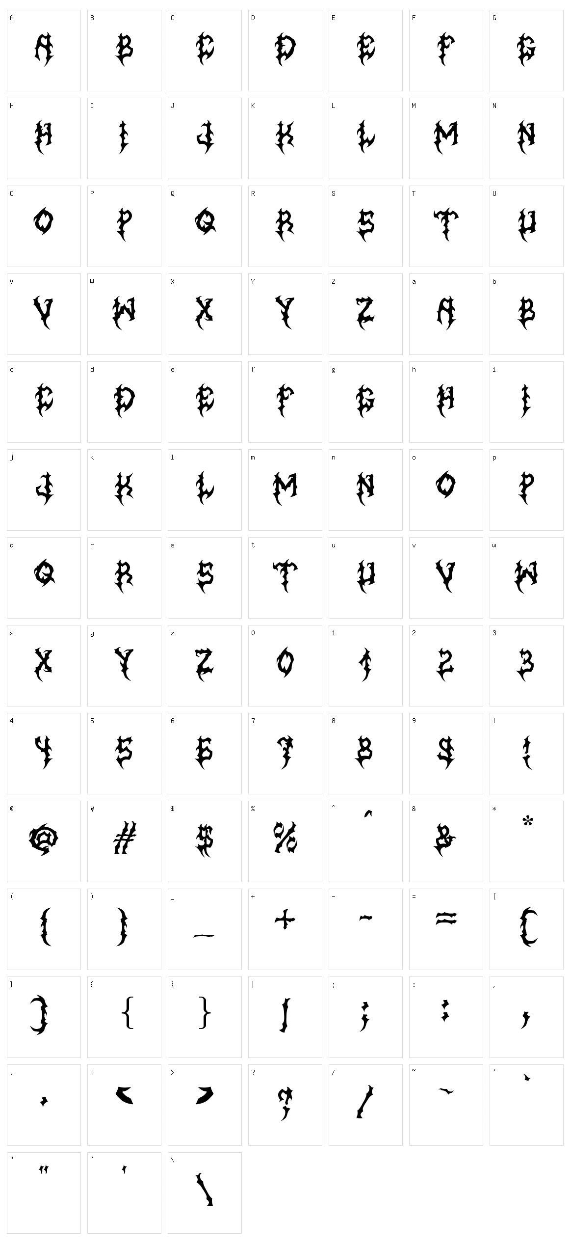 MB Graveyard Designs Character Set