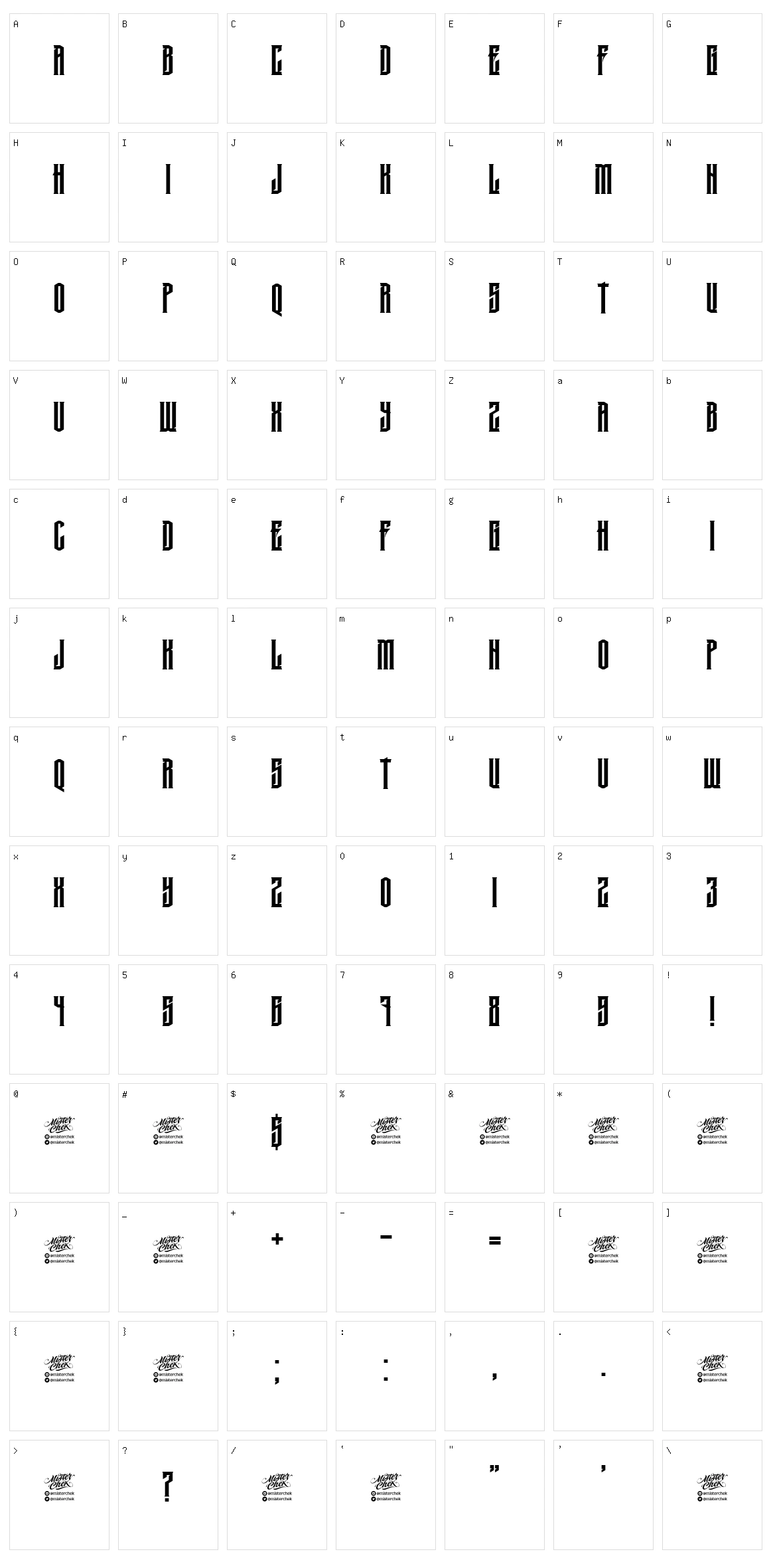 MCF Krechet Character Set