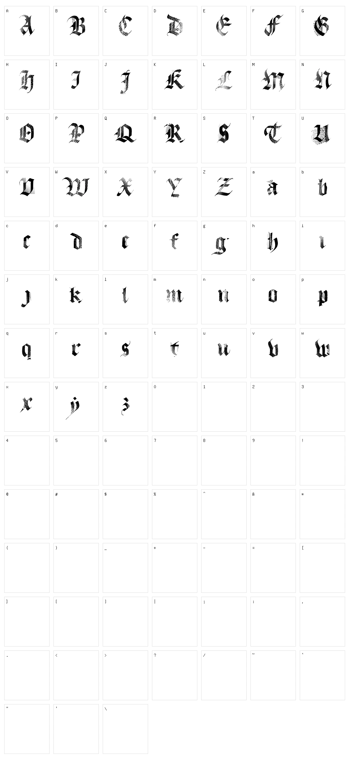 MecaGothix Character Set