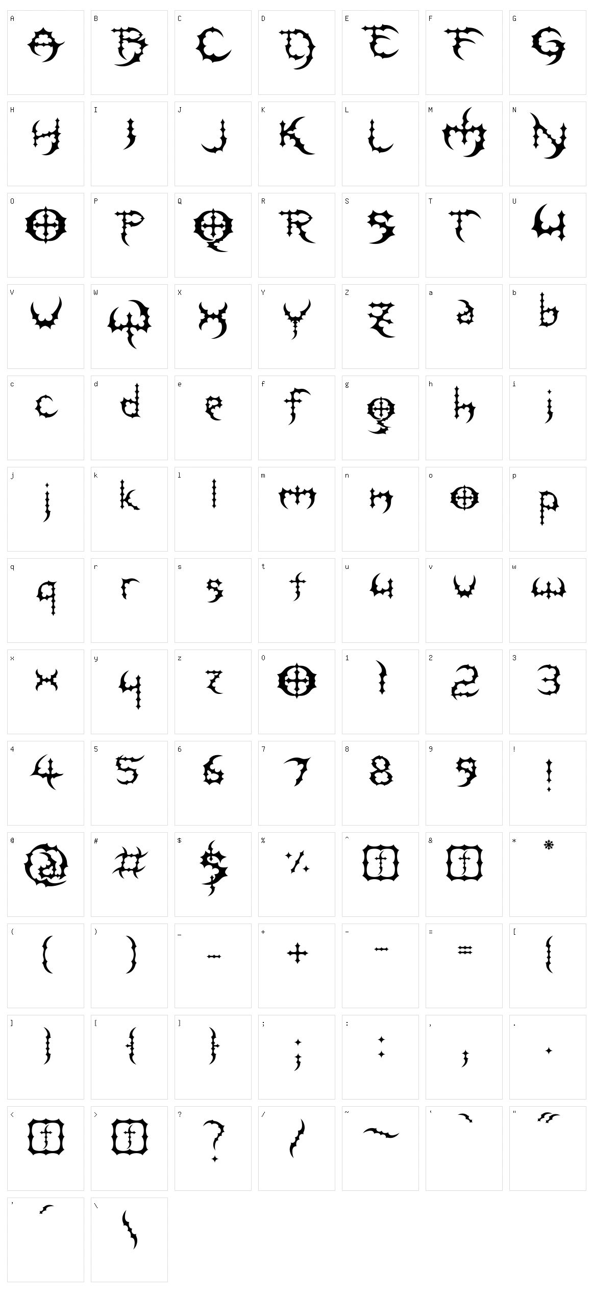 Meguido Jed@ Character Set