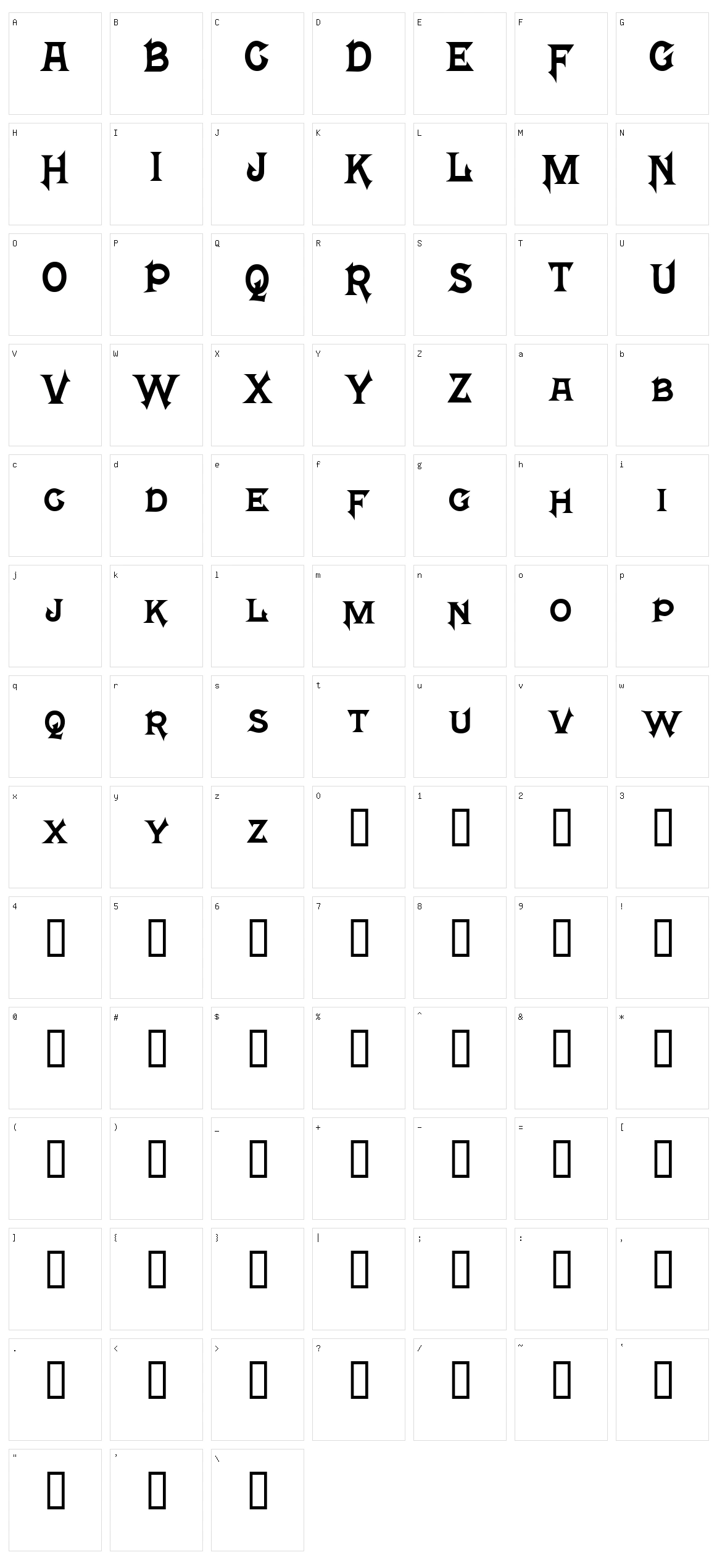 Mephisto Character Set