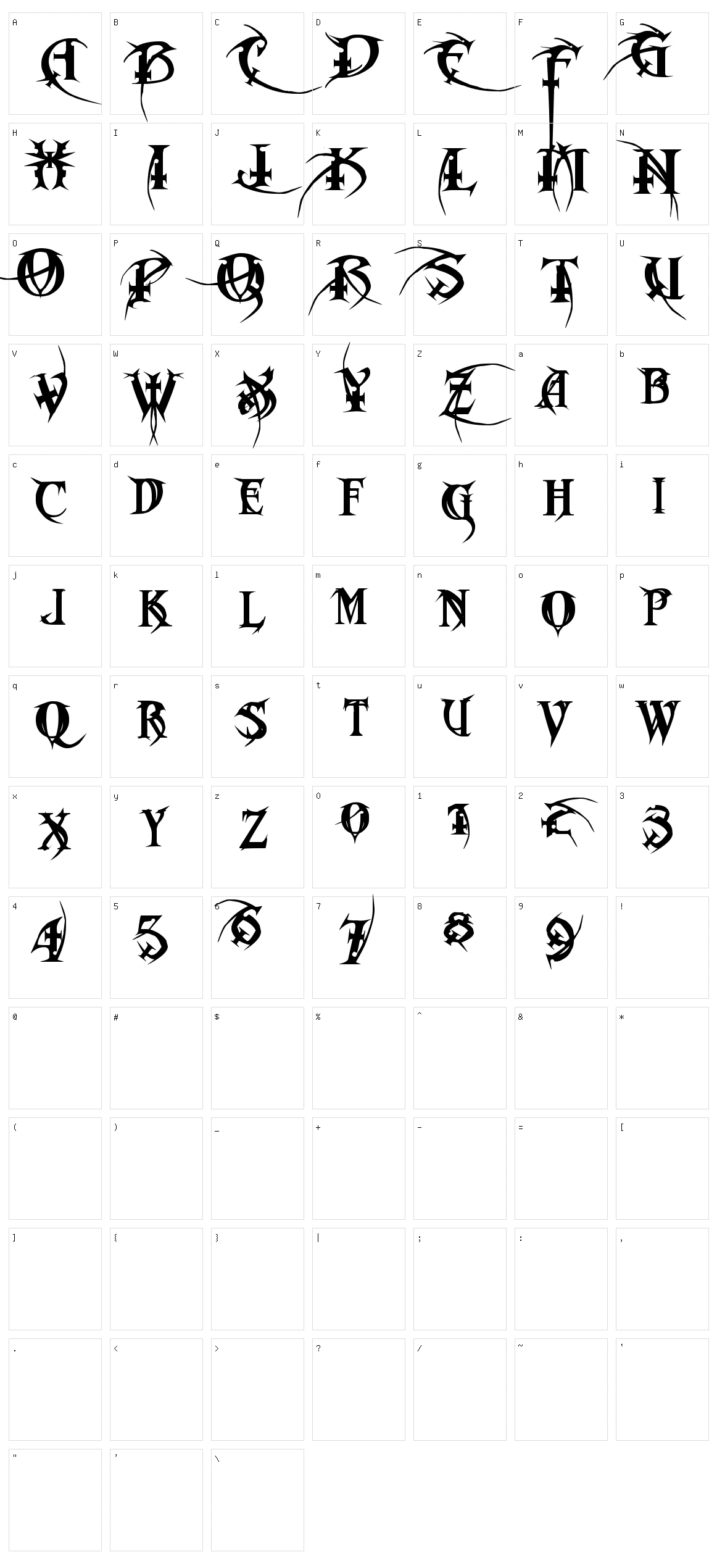 Metal Macabre Character Set