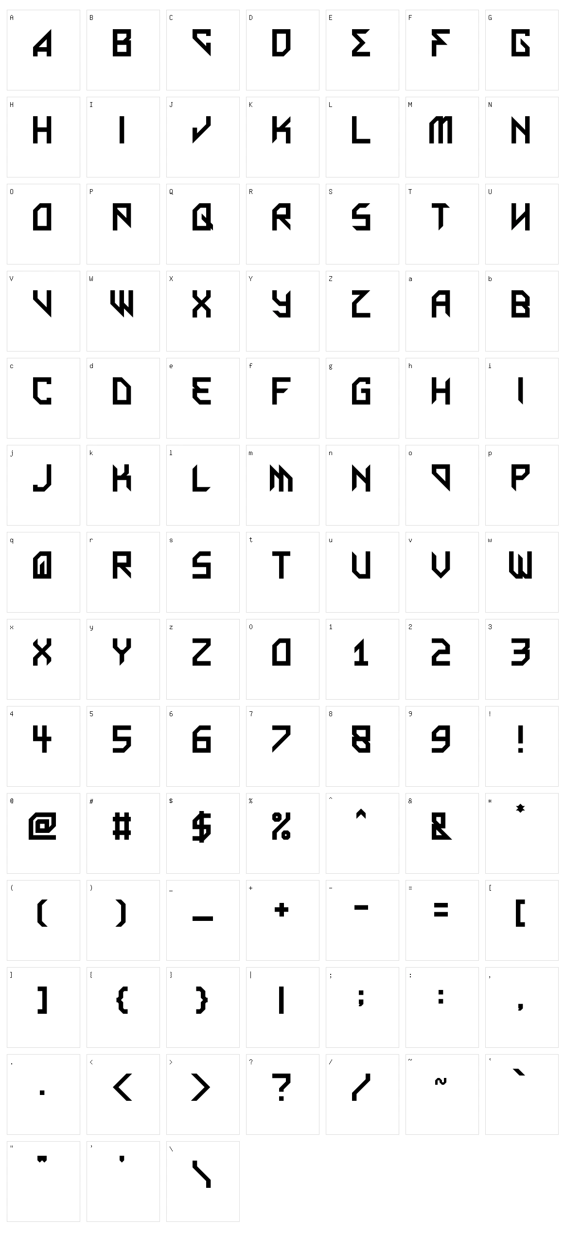 Metal Arhythmetic Character Set