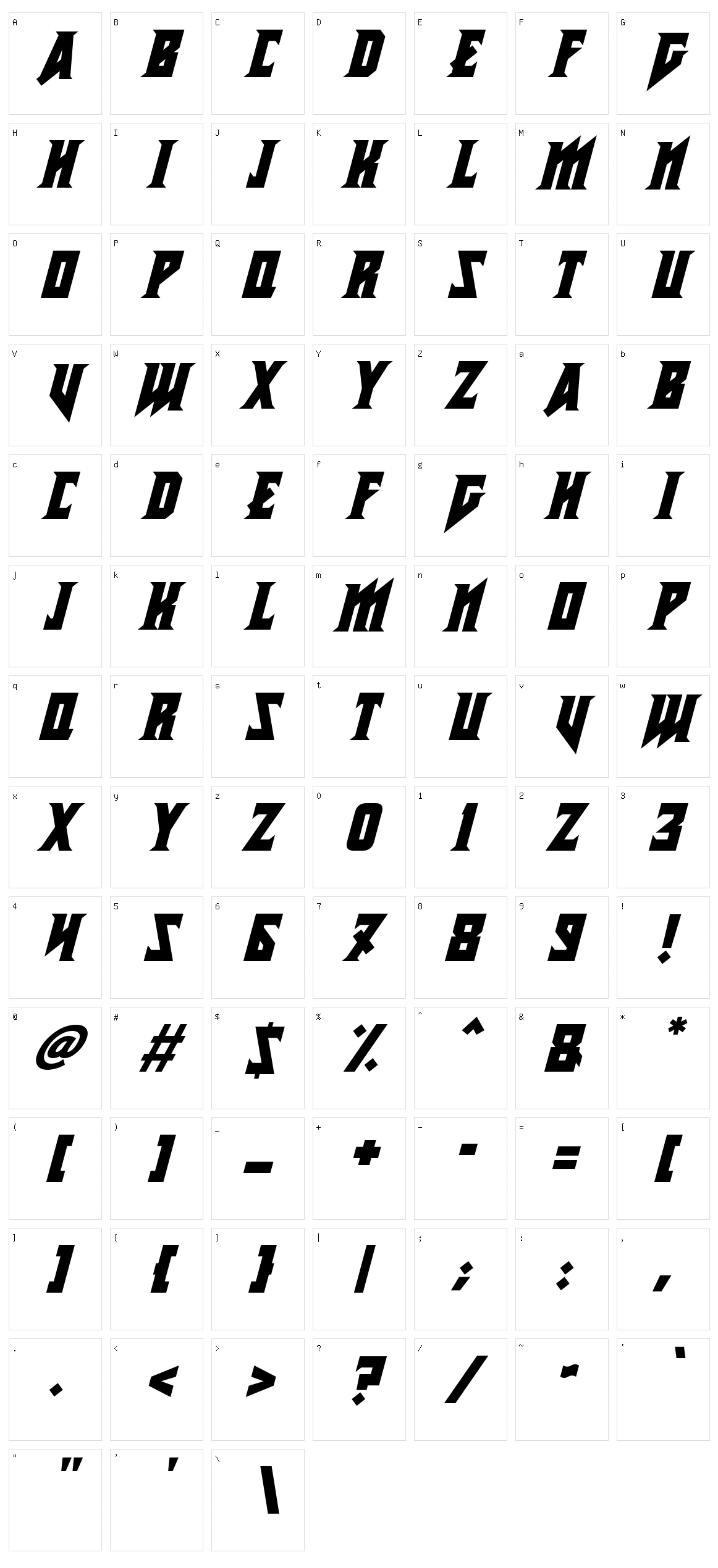 Metal Vengeance Character Set