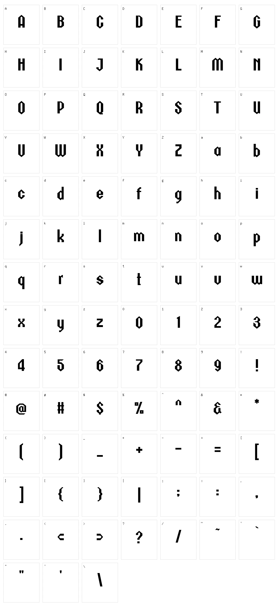 Metalick Character Set