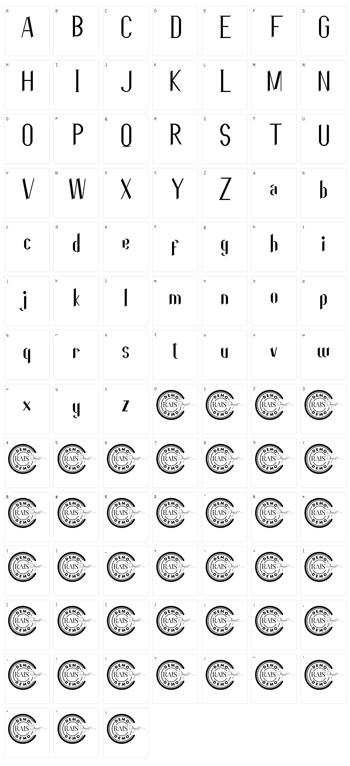 Metalish Character Set