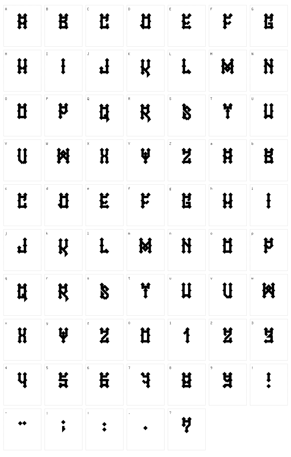 Mexica Character Set