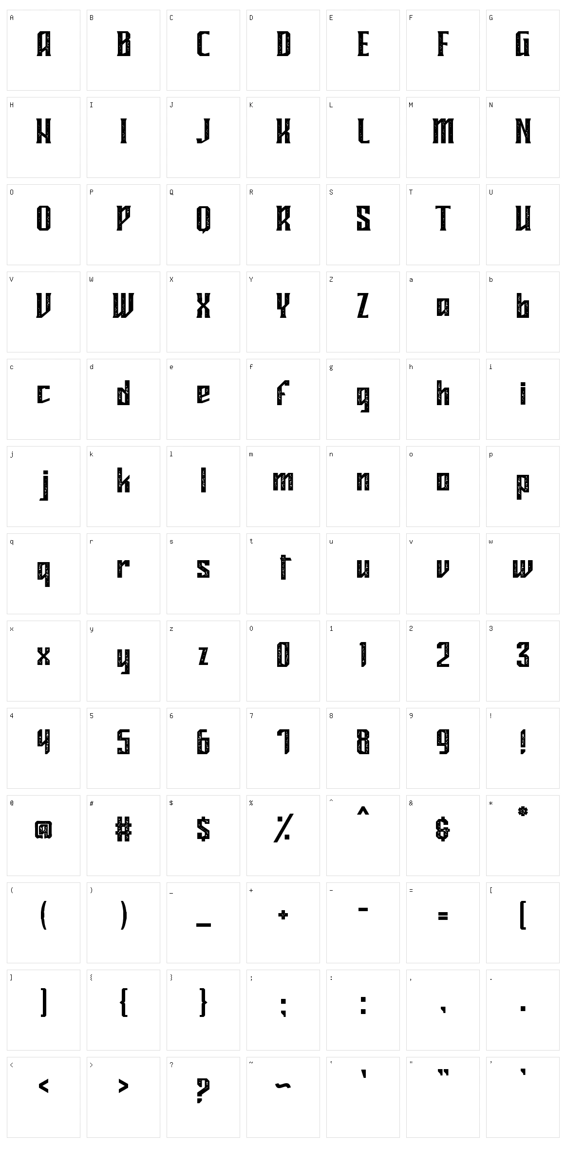 Mideltone Character Set