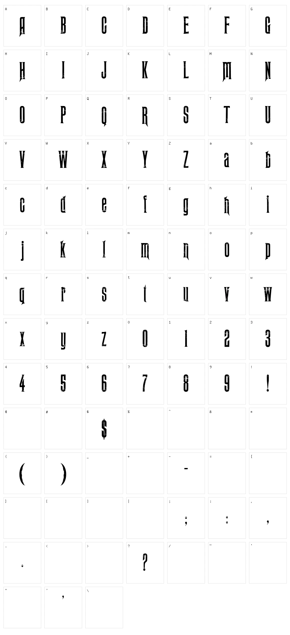 Midnight Moon Character Set