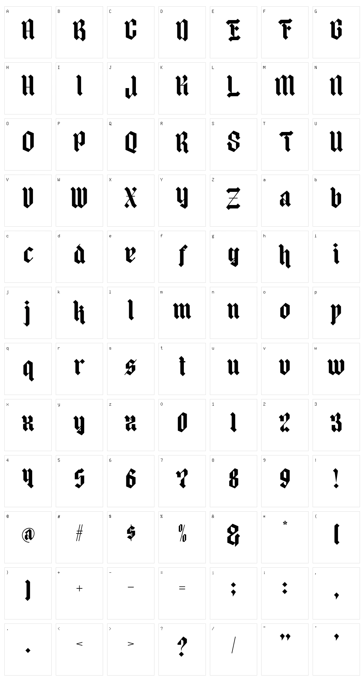 Mighty Dust Character Set