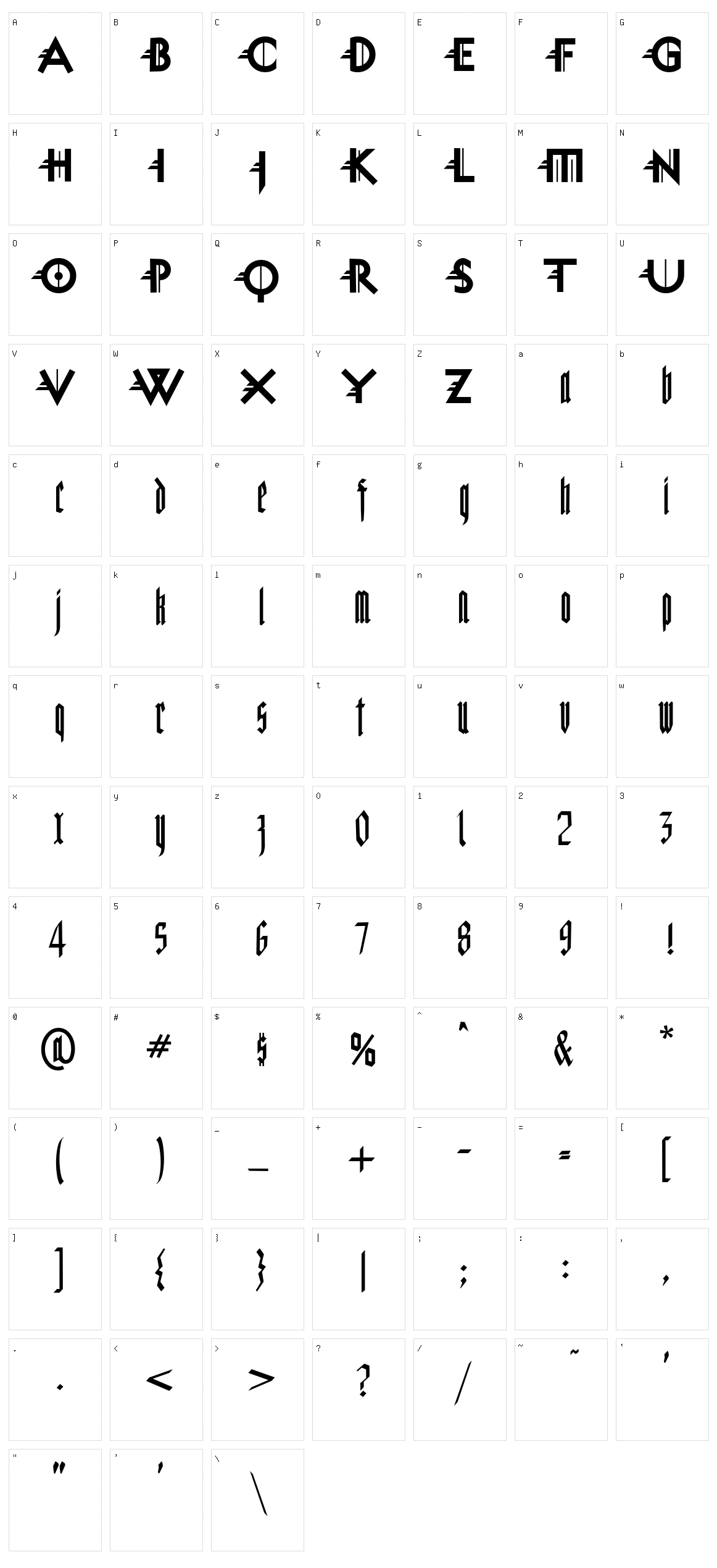 Miguel Sangotisch Character Set