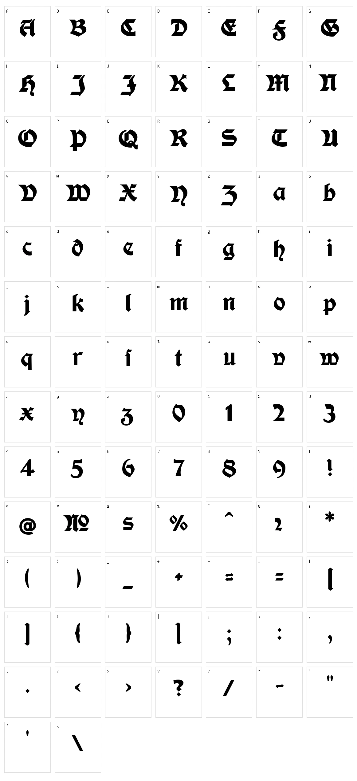 Moderne Fette Schwabacher Character Set