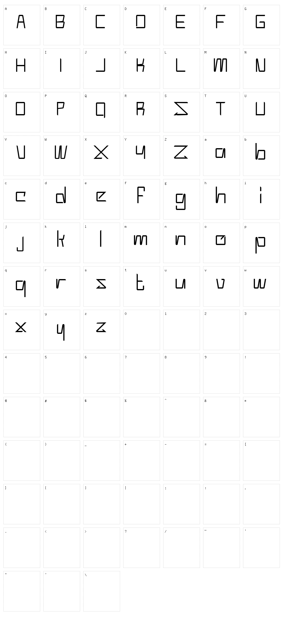 Moderno Character Set