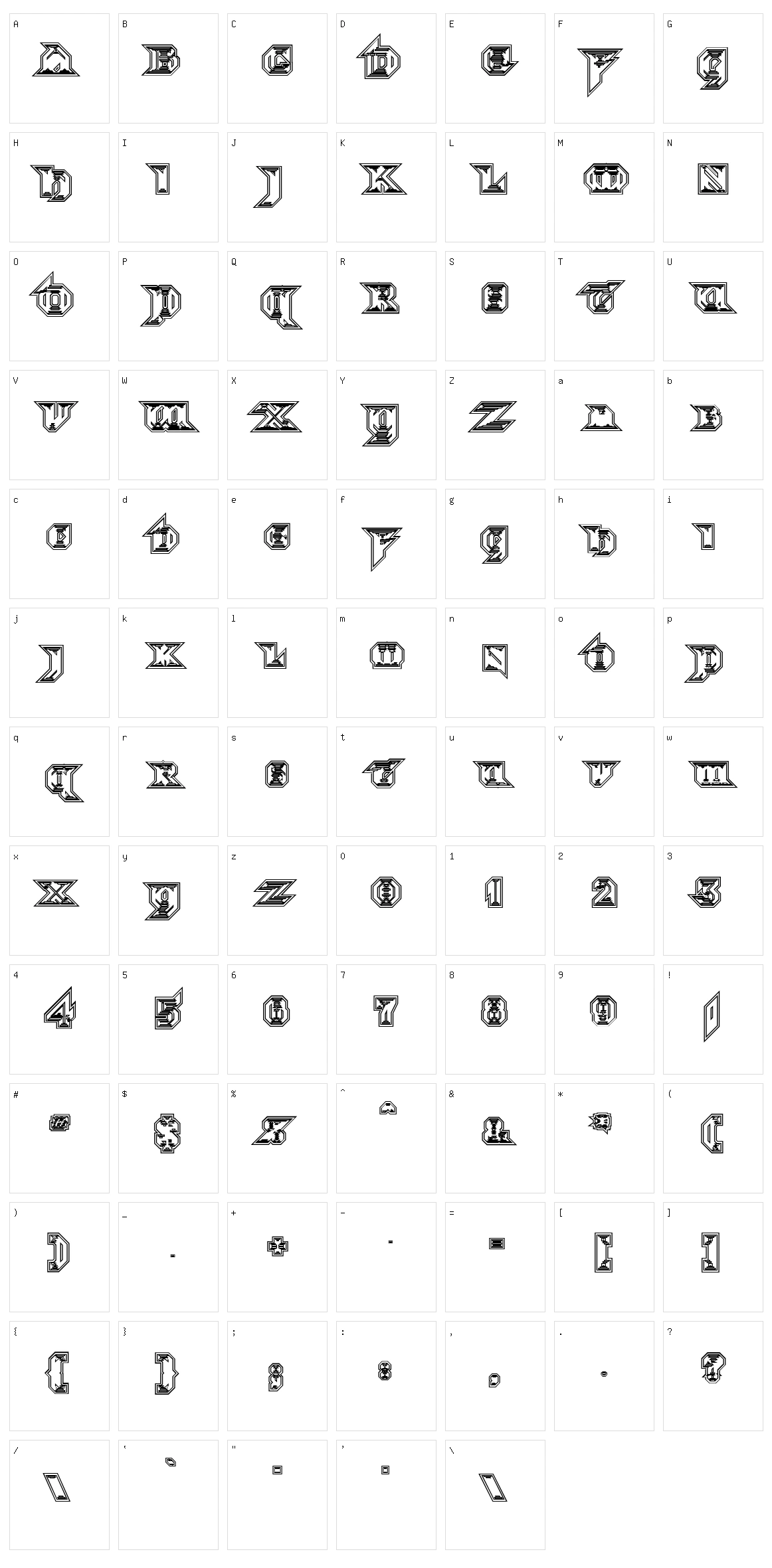 Morbid Fixation Character Set