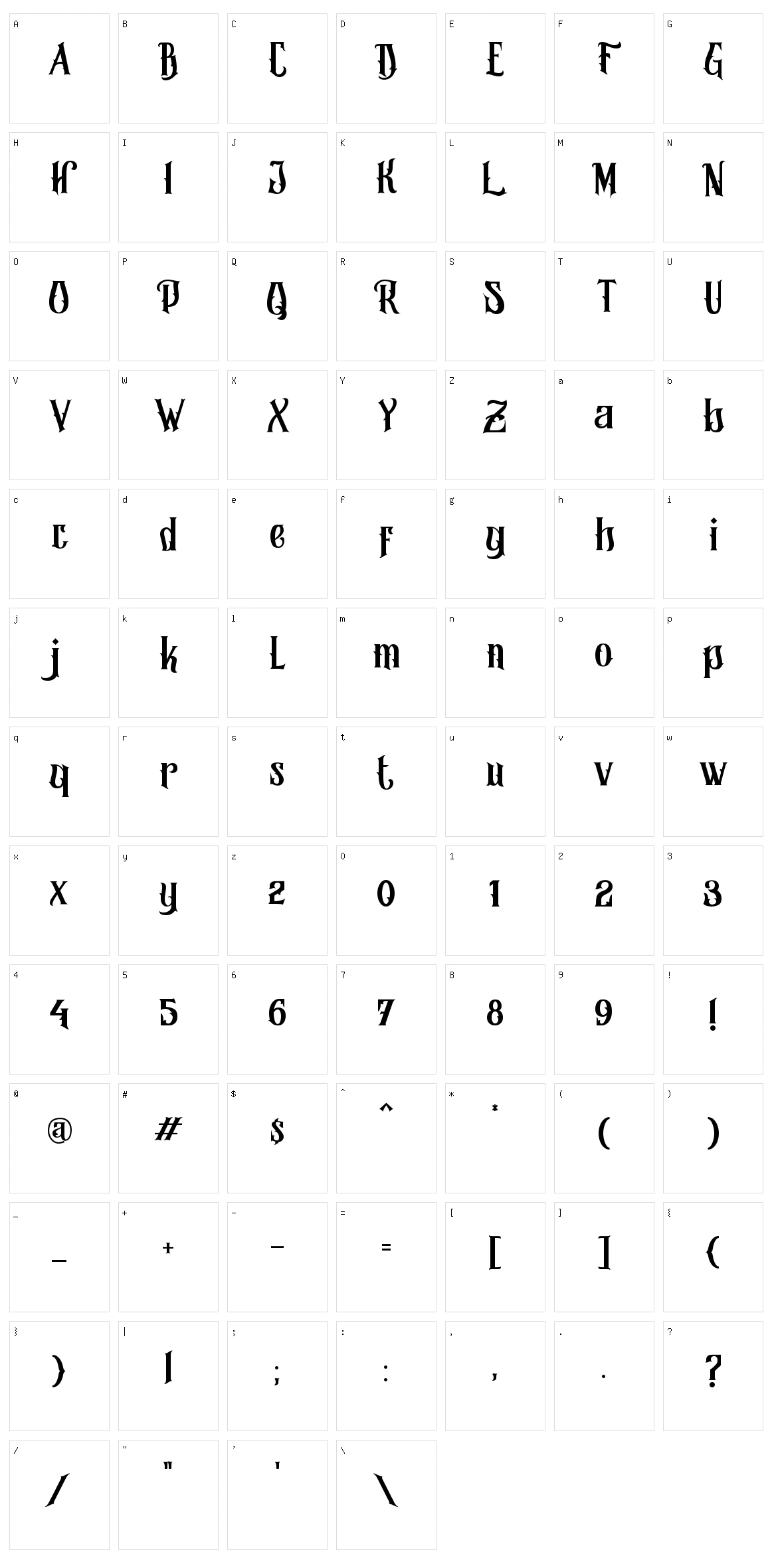 Morgana Character Set